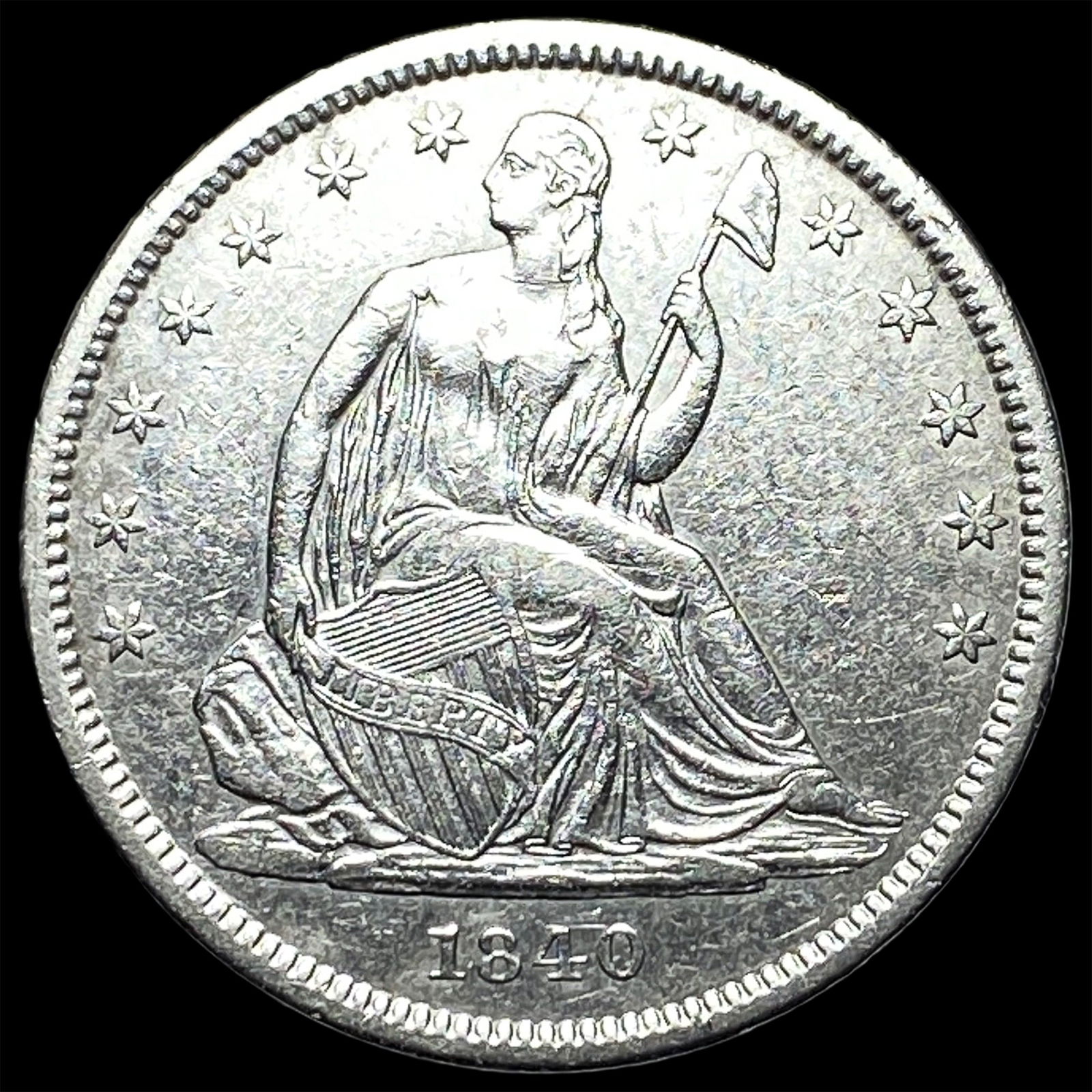 1840 Seated Liberty Half Dollar CLOSELY UNCIRCULATED: 1840 Seated Liberty Half Dollar CLOSELY UNCIRCULATED