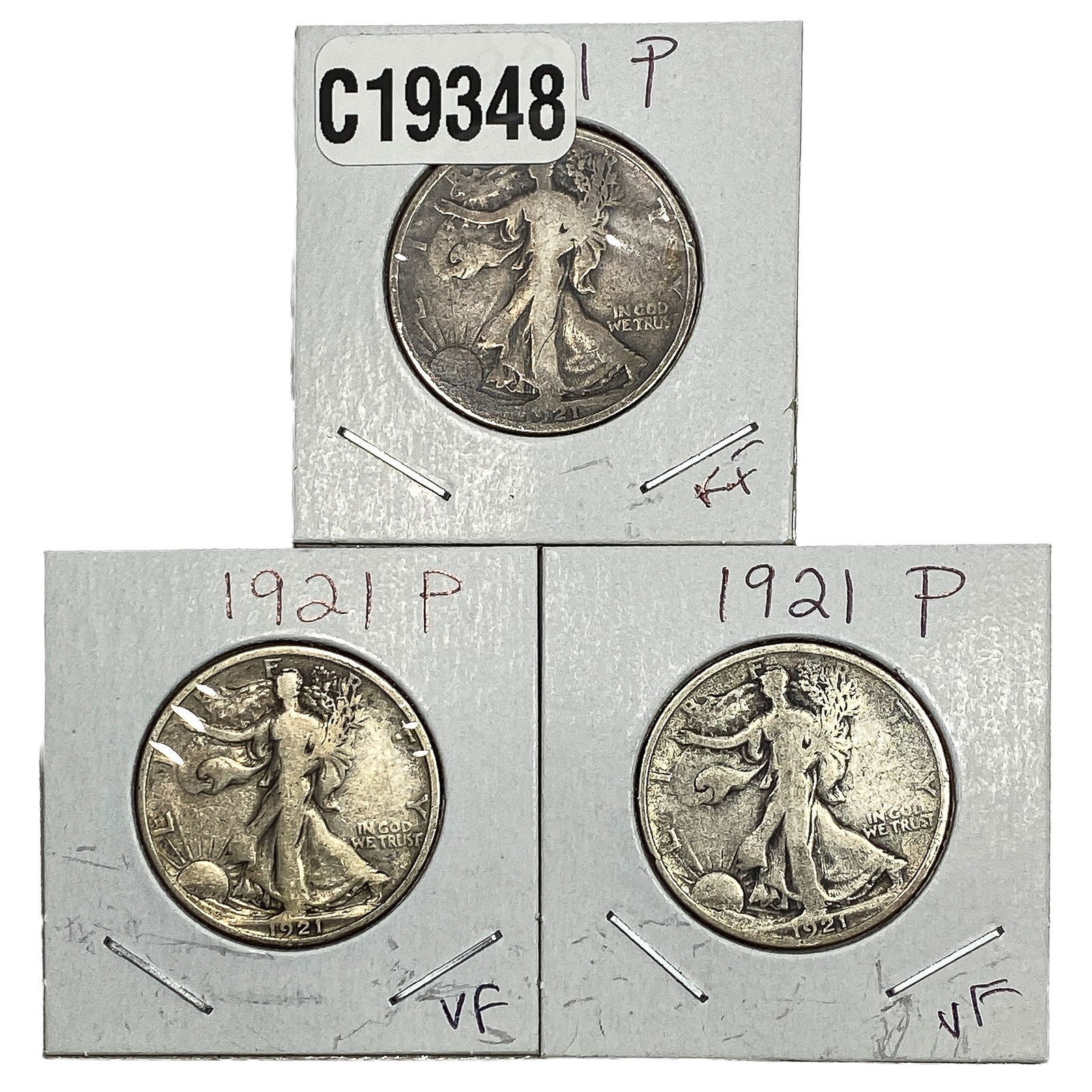 [3 Coins] 1921 Walking Liberty Half Dollar (1 of 2)