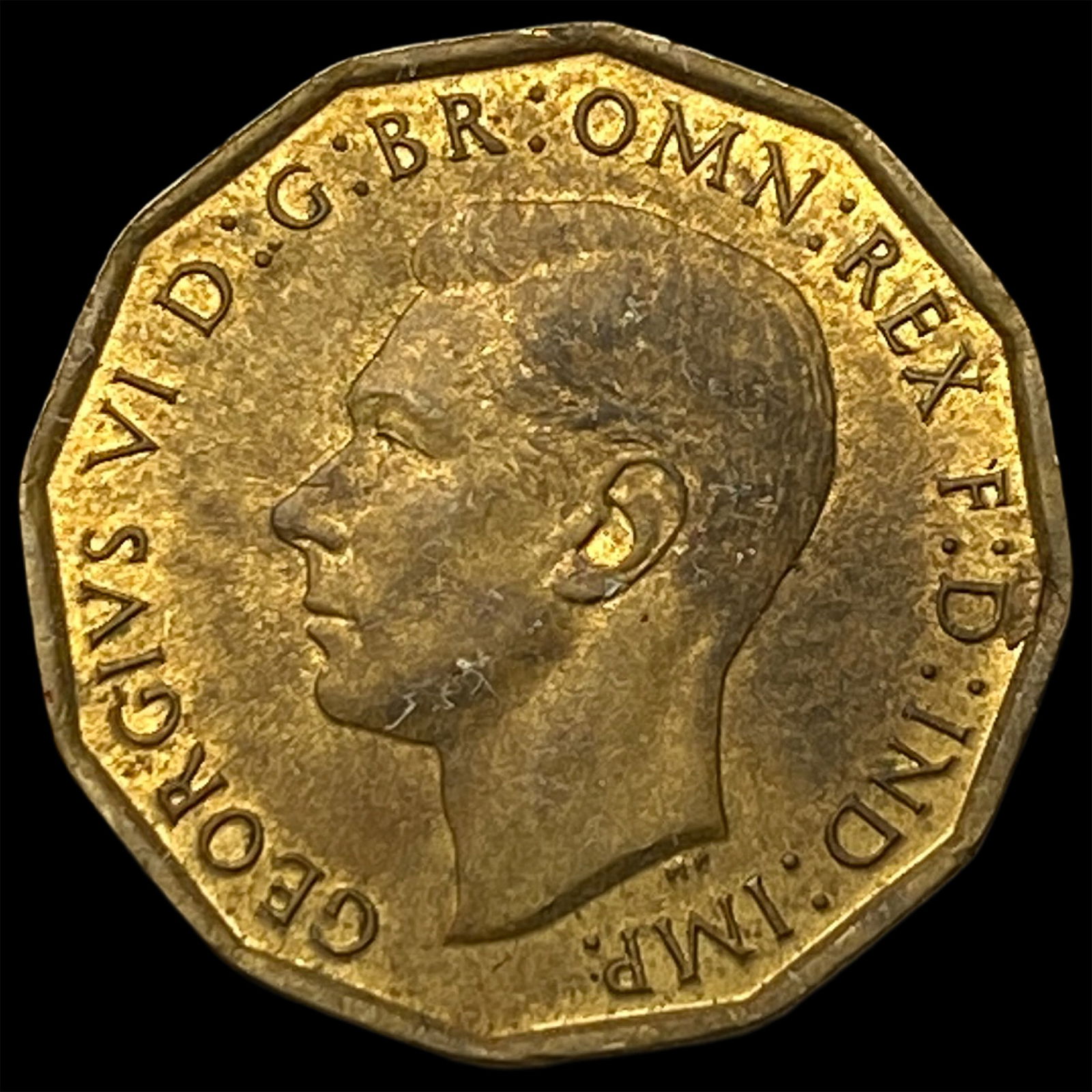 1944 Great Britain Nickel 3 Pence - George VI NEARLY UNCIRCULATED: 1944 Great Britain Nickel 3 Pence - George VI NEARLY UNCIRCULATED