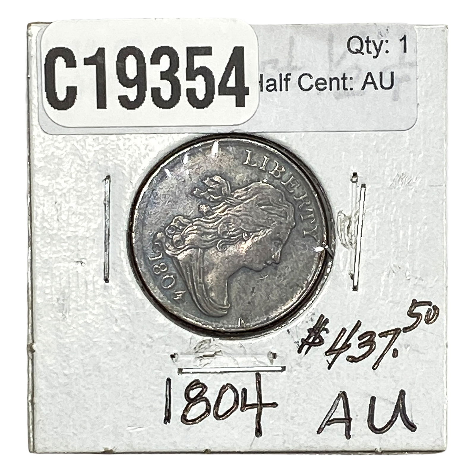 1804 Draped Bust Half Cent No Stems Plain 4: 1804 Draped Bust Half Cent No Stems Plain 4