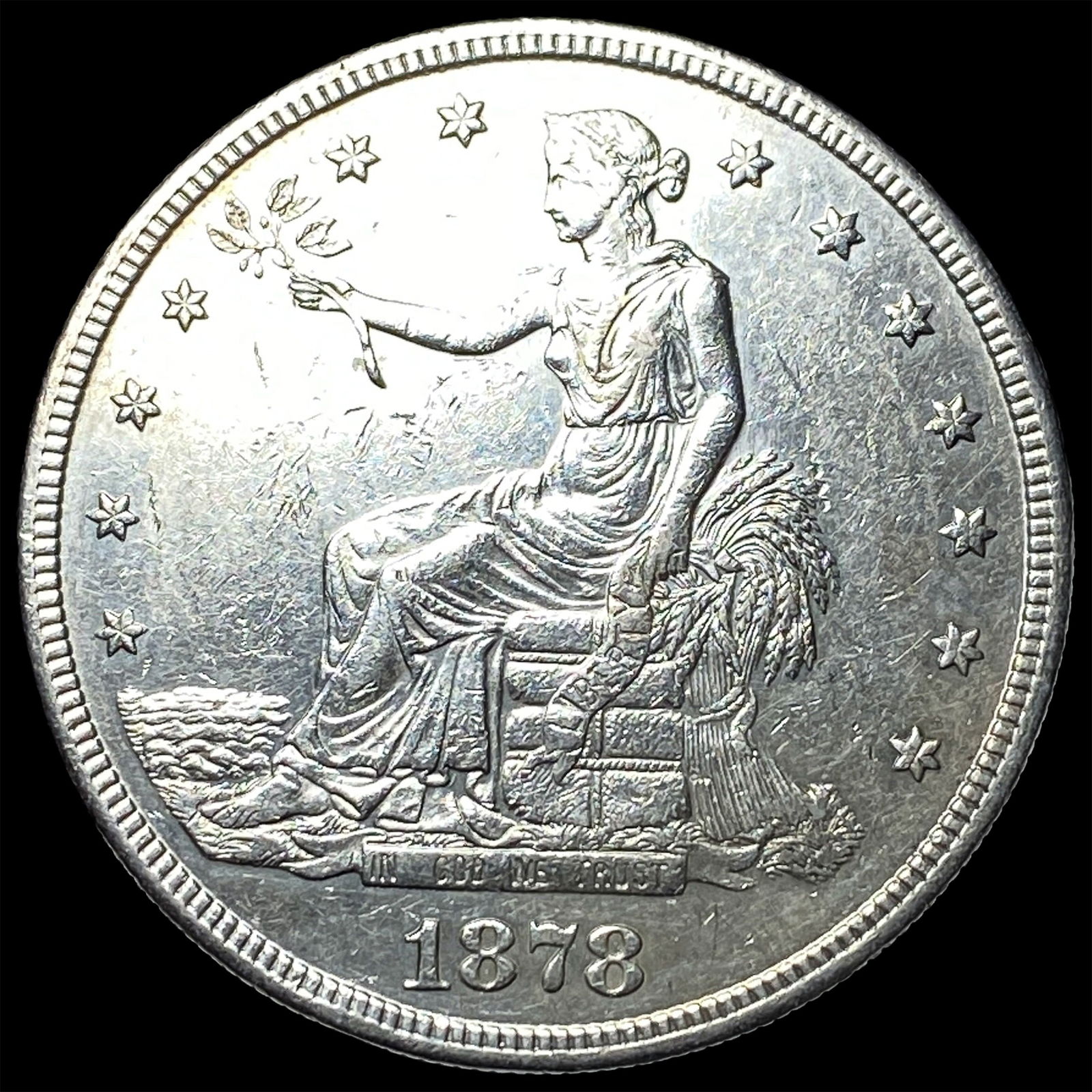 1878-S Silver Trade Dollar CLOSELY UNCIRCULATED: 1878-S Silver Trade Dollar CLOSELY UNCIRCULATED