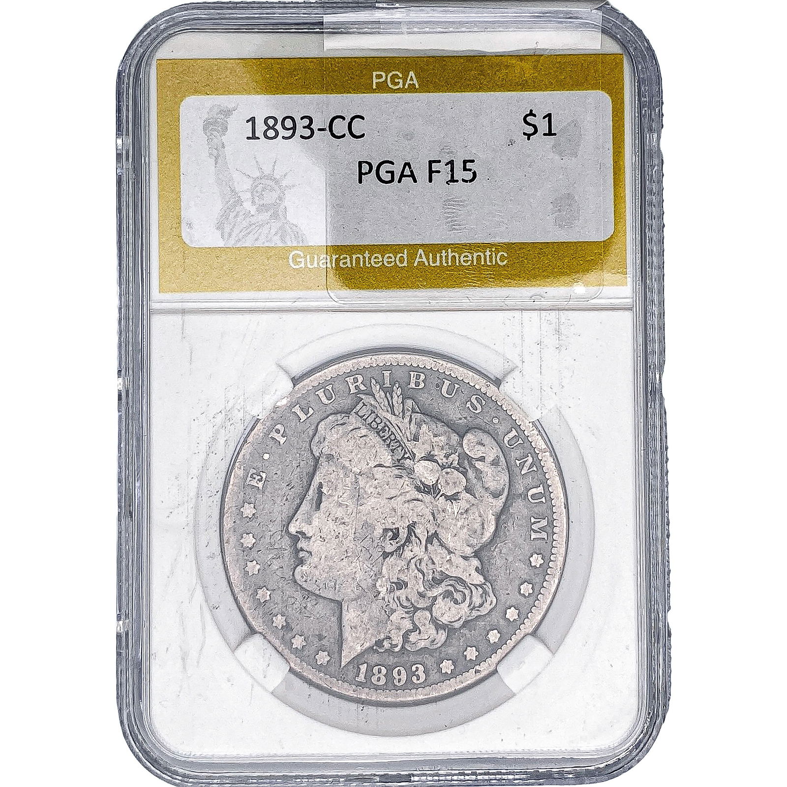 1893-CC Morgan Silver Dollar PGA F15: 1893-CC Morgan Silver Dollar PGA F15