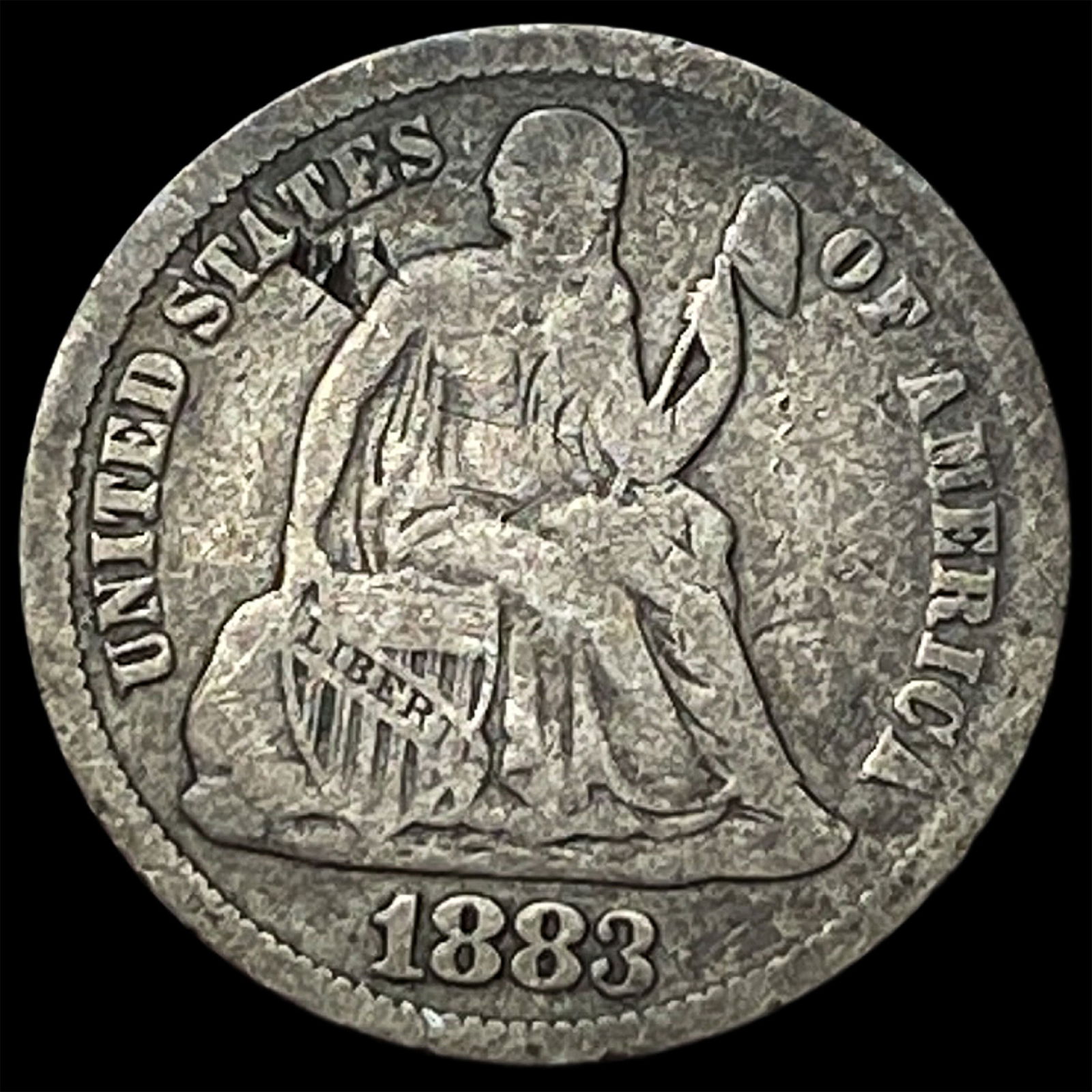 1883 Seated Liberty Dime NICELY CIRCULATED: 1883 Seated Liberty Dime NICELY CIRCULATED