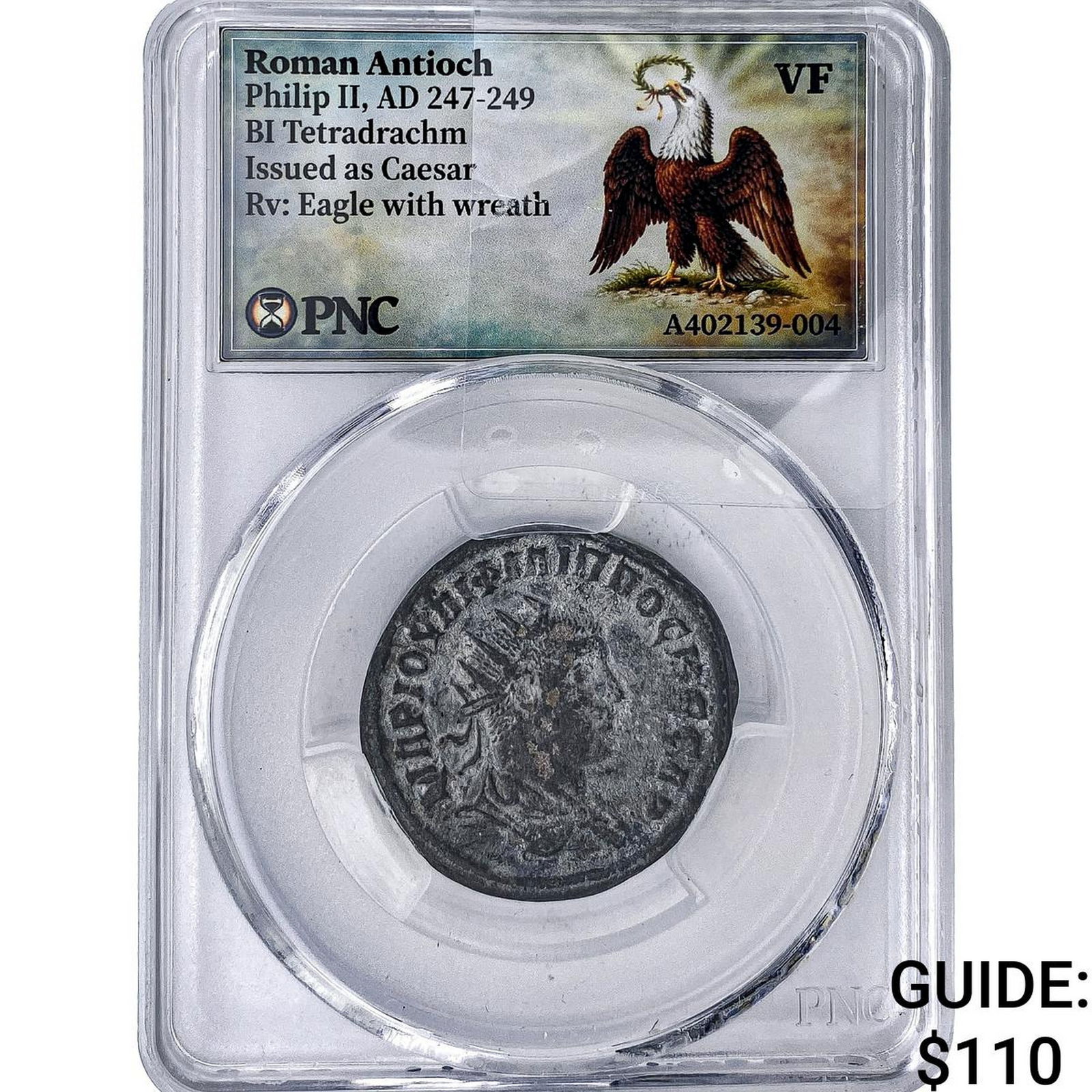 Roman Antioch Philip II 247-249 AD Bi-Tetradrachm PNC VF: Roman Antioch Philip II 247-249 AD Bi-Tetradrachm PNC VF