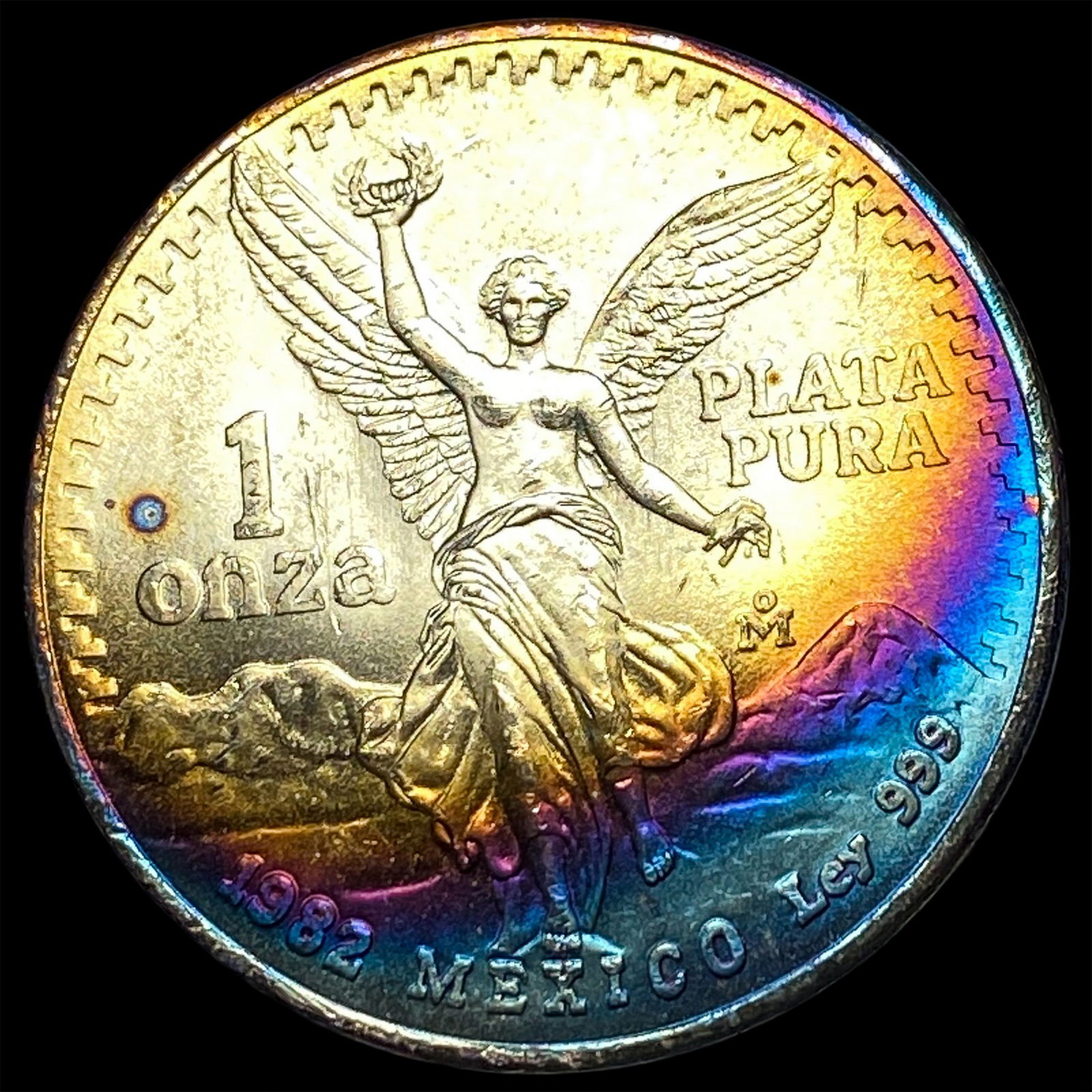 1982 Toned Mexico Silver 1 Onza Libertad SUPERB GEM BU: 1982 Toned Mexico Silver 1 Onza Libertad SUPERB GEM BU