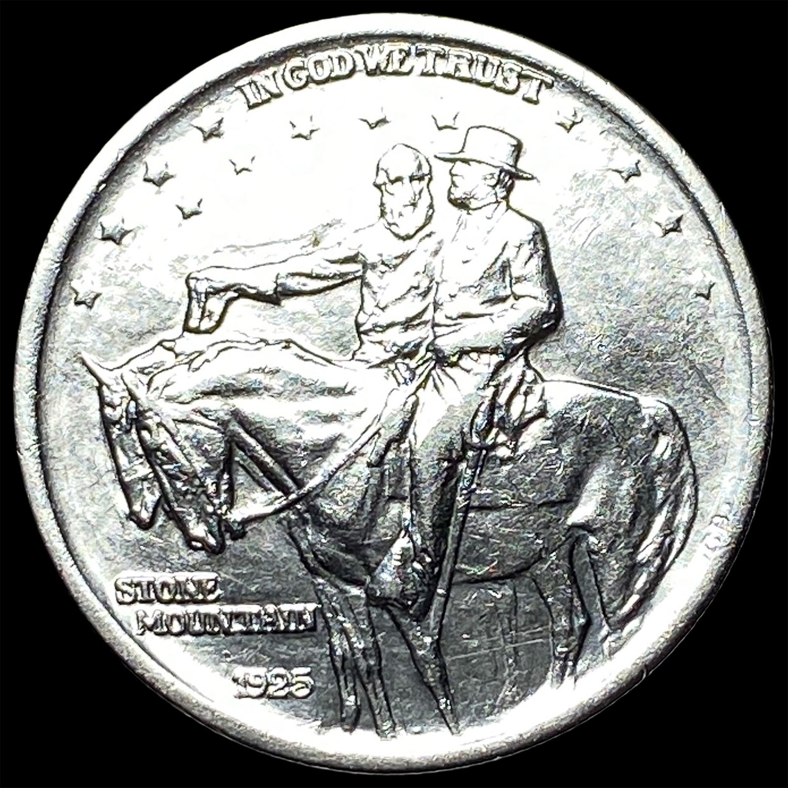 1925 Silver Stone Mountain Half Dollar CLOSELY UNCIRCULATED: 1925 Silver Stone Mountain Half Dollar CLOSELY UNCIRCULATED
