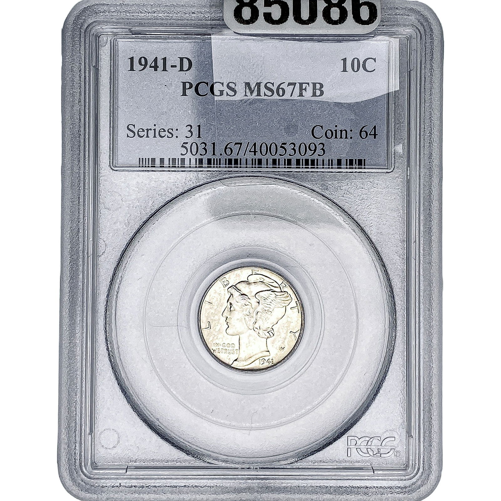 1941-D Mercury Silver Dime PCGS MS67 FB (1 of 2)