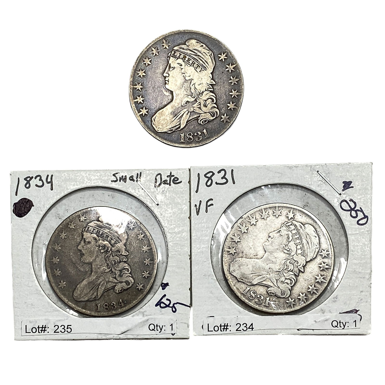 [3 Coins] 1831-1834 Capped Bust Half Dollar (1 of 2)