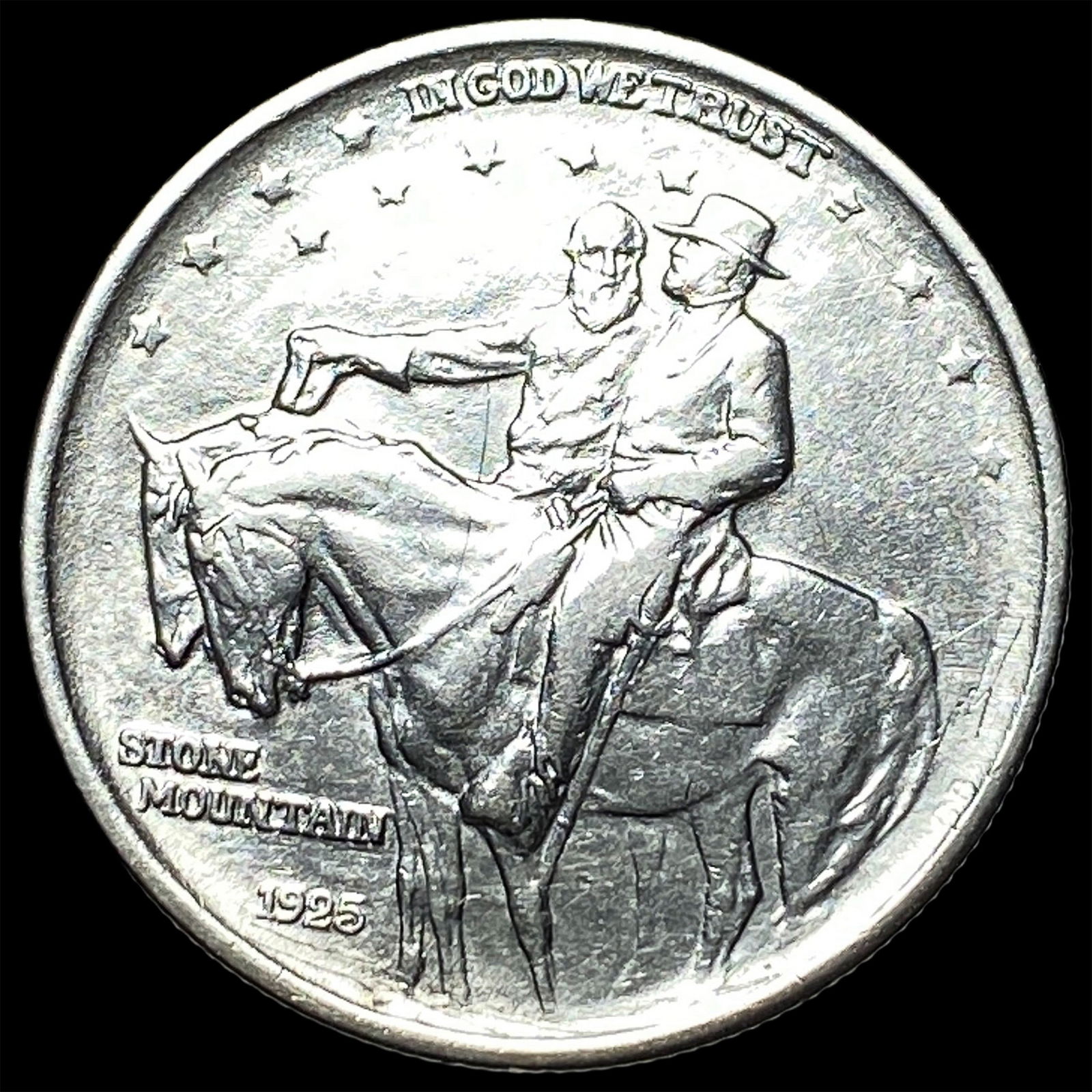 1925 Silver Stone Mountain Half Dollar CLOSELY UNCIRCULATED: 1925 Silver Stone Mountain Half Dollar CLOSELY UNCIRCULATED