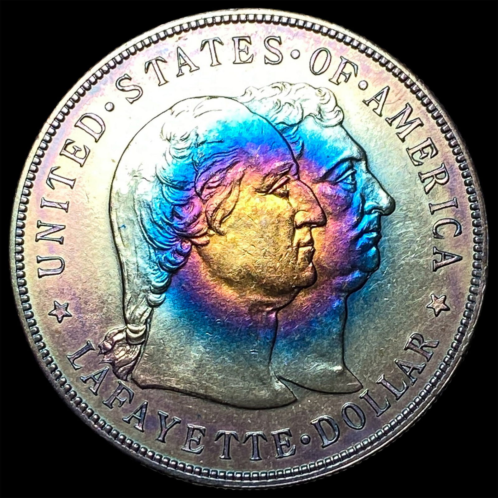 1900 Toned Silver Lafayette Dollar CLOSELY UNCIRCULATED: 1900 Toned Silver Lafayette Dollar CLOSELY UNCIRCULATED