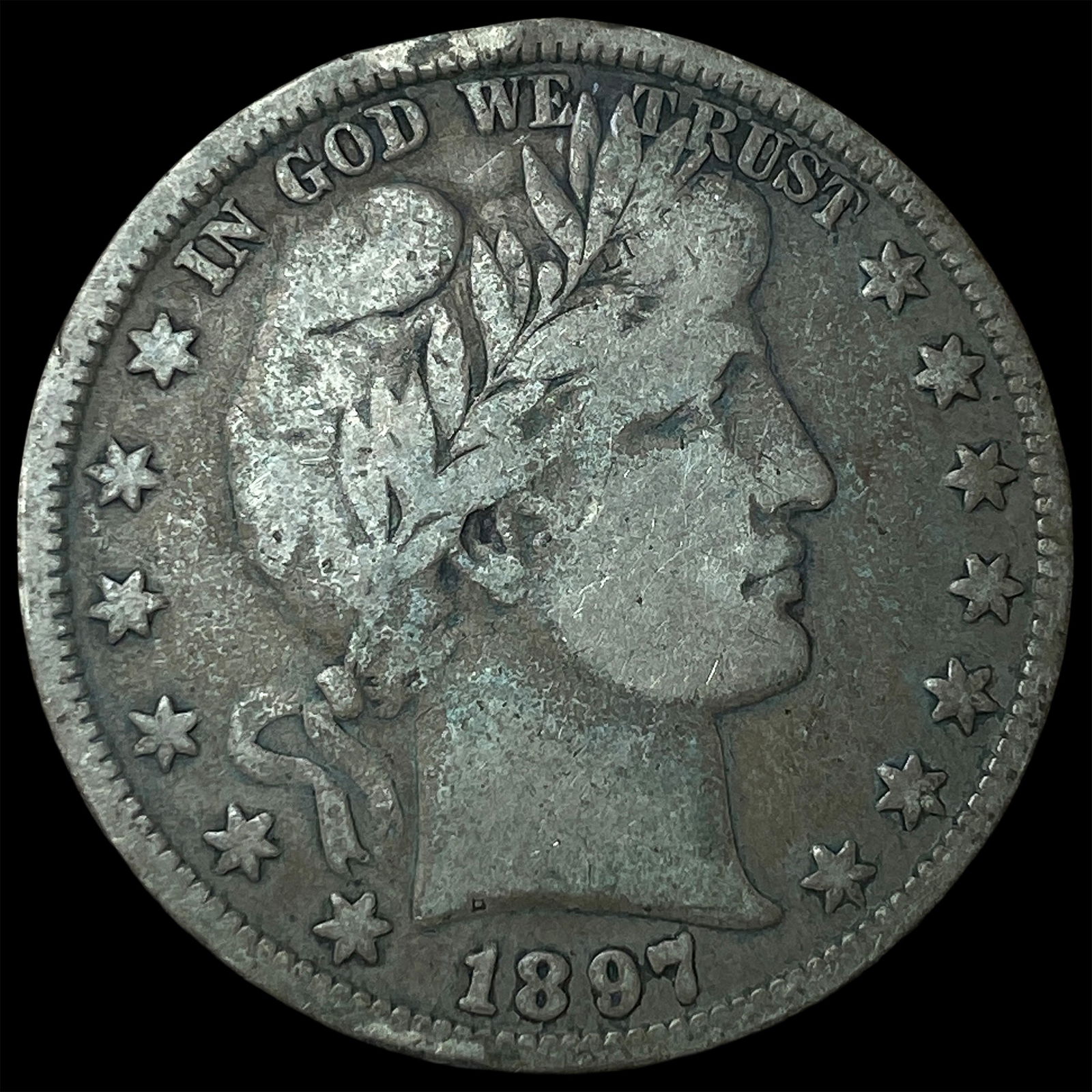 1897 Silver Barber Half Dollar LIGHTLY CIRCULATED: 1897 Silver Barber Half Dollar LIGHTLY CIRCULATED