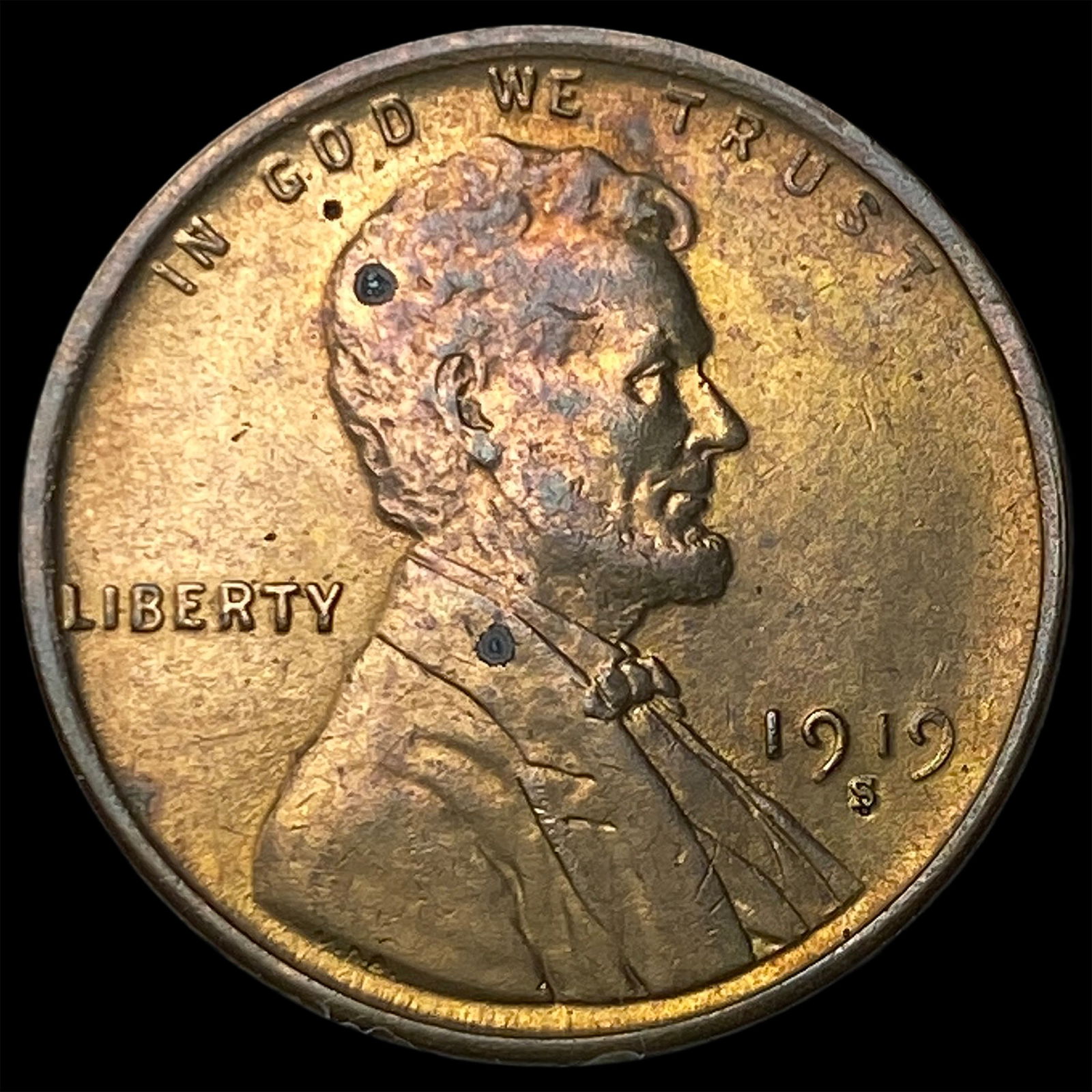 1919-S RB Lincoln Wheat Cent CLOSELY UNCIRCULATED: 1919-S RB Lincoln Wheat Cent CLOSELY UNCIRCULATED