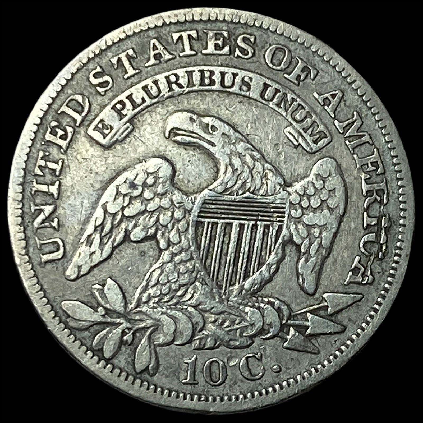 1837 Silver Capped Bust Dime ABOUT UNCIRCULATED - 2