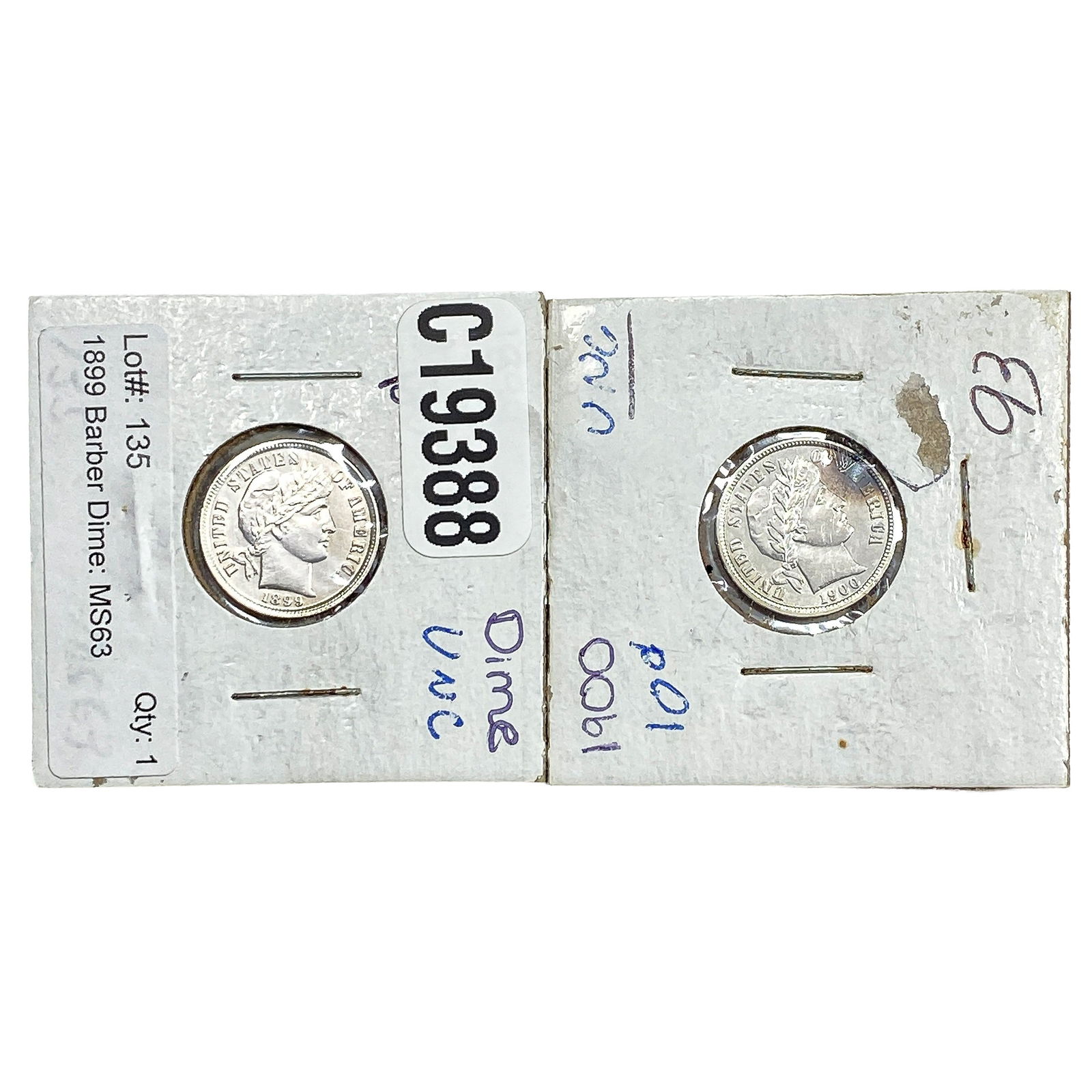 [2 Coins] 1899-1900 Barber Dime: [2 Coins] 1899-1900 Barber Dime