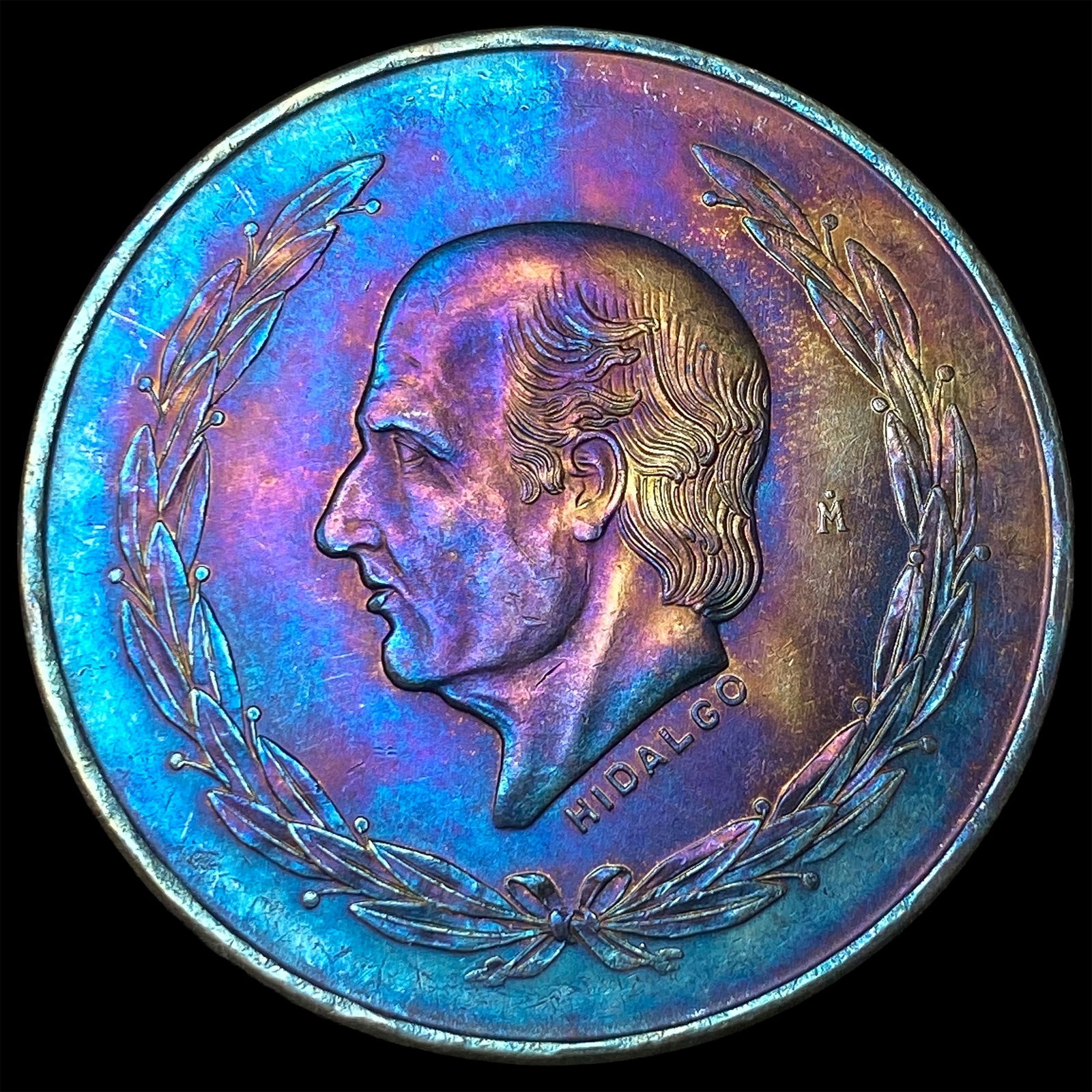 1953-M Toned Silver 5 Pesos Mexico SUPERB GEM BU: 1953-M Toned Silver 5 Pesos Mexico SUPERB GEM BU