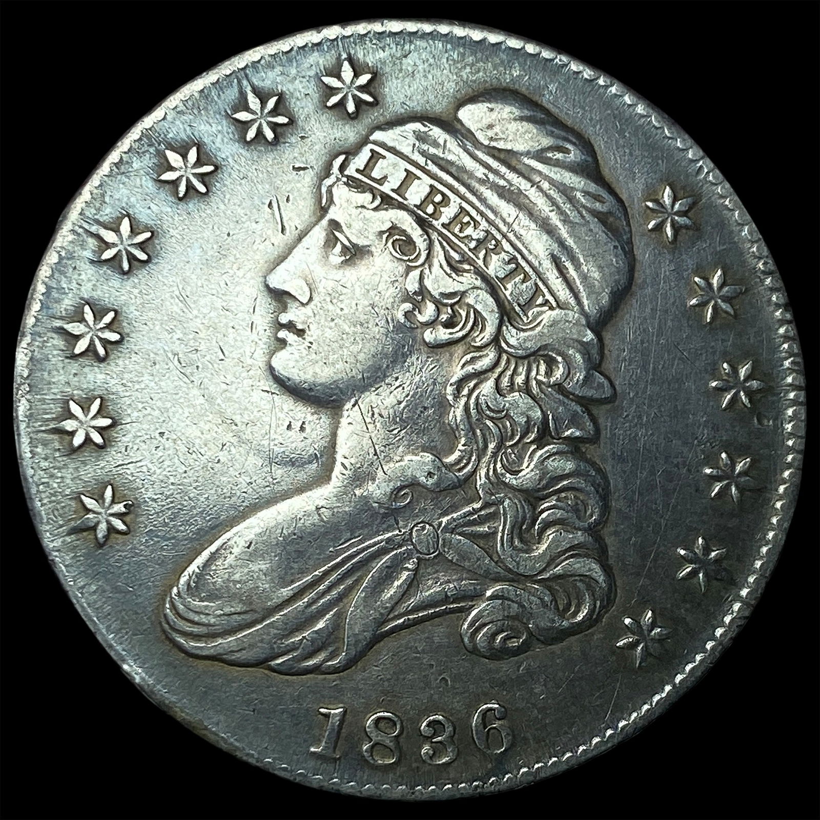 1836 Capped Bust Half Dollar NEARLY UNCIRCULATED: 1836 Capped Bust Half Dollar NEARLY UNCIRCULATED