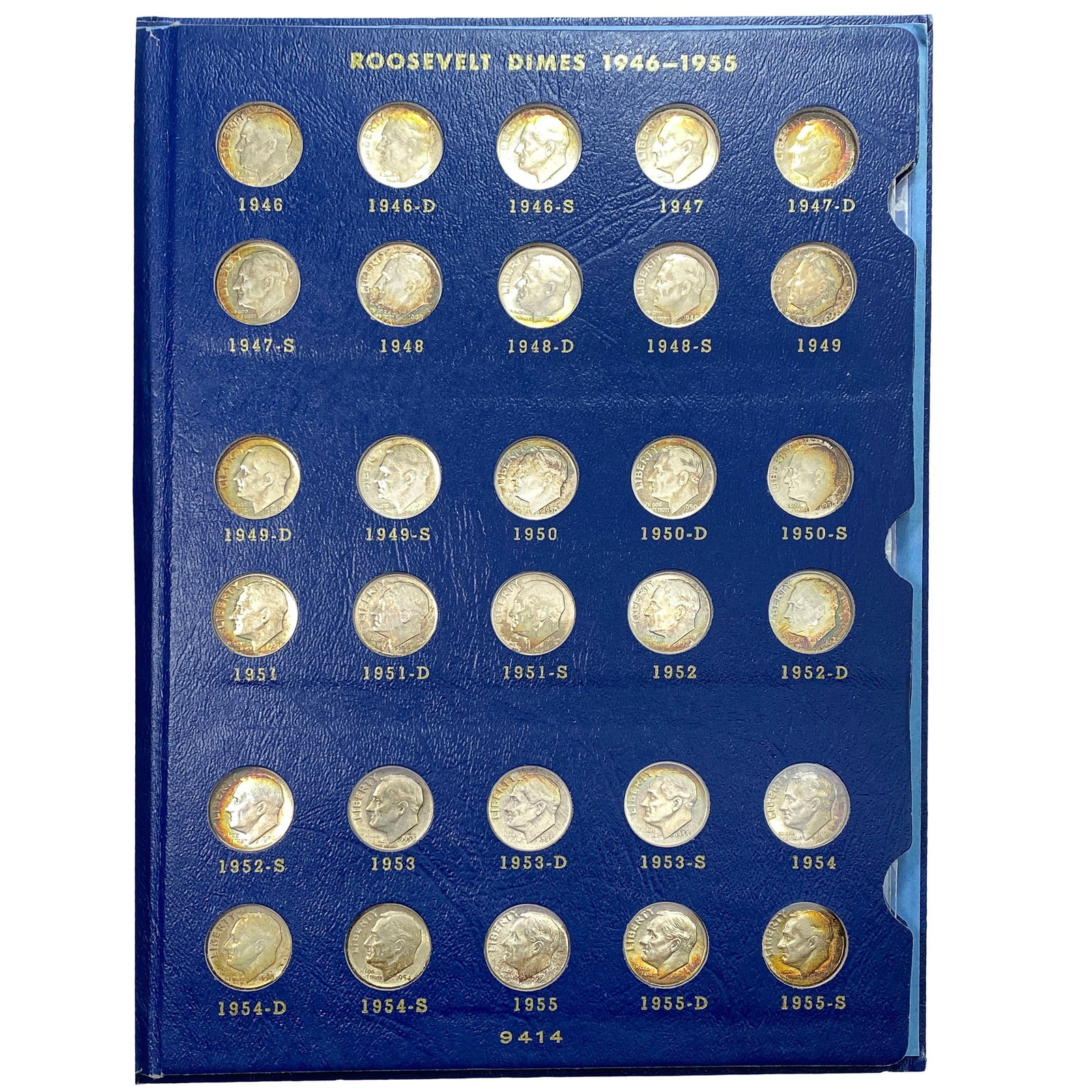 [47 Coins] 1946-1964 Roosevelt Dimes Book (1 of 5)