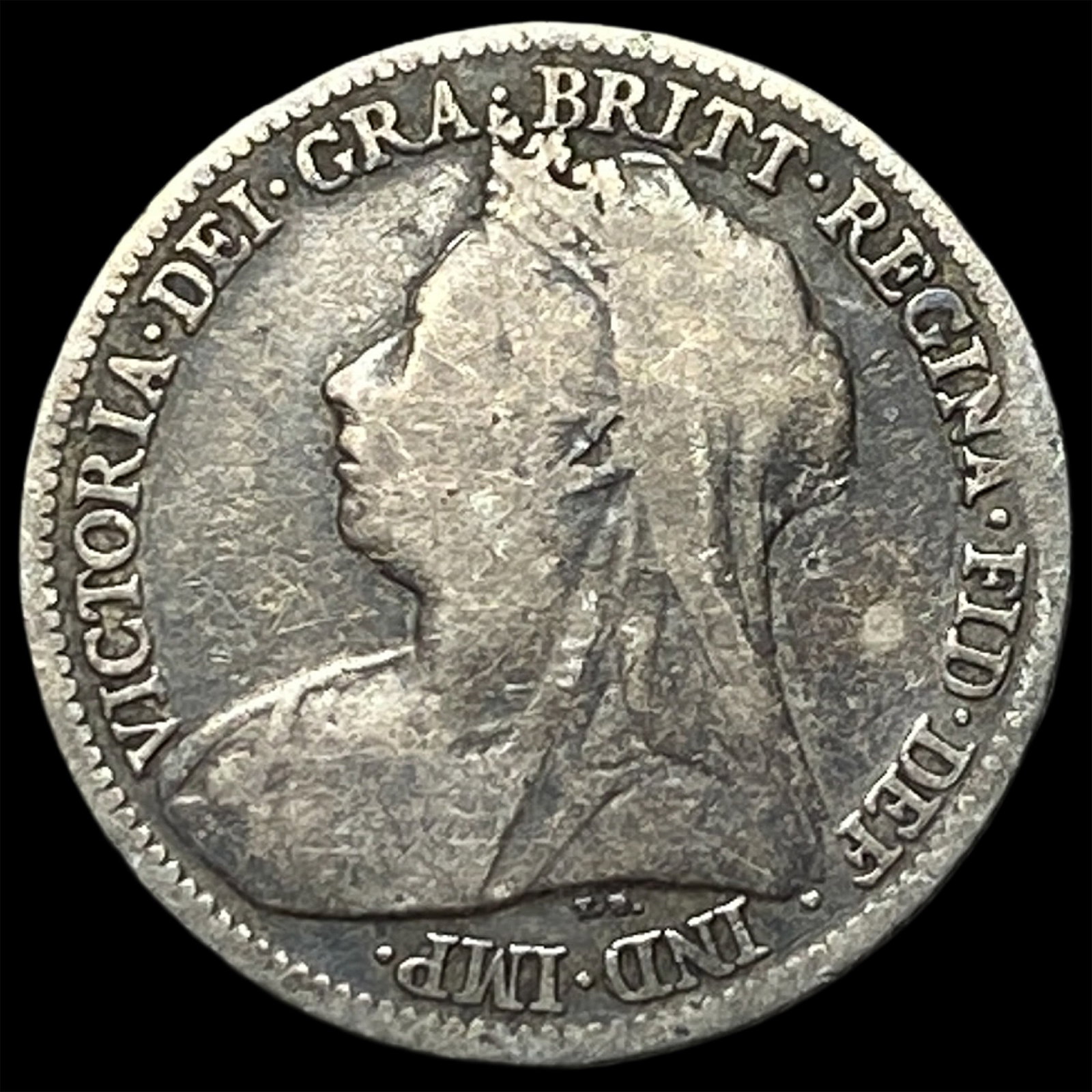 1900 Great Britain Silver 6 Pence - Victoria NEARLY UNCIRCULATED: 1900 Great Britain Silver 6 Pence - Victoria NEARLY UNCIRCULATED