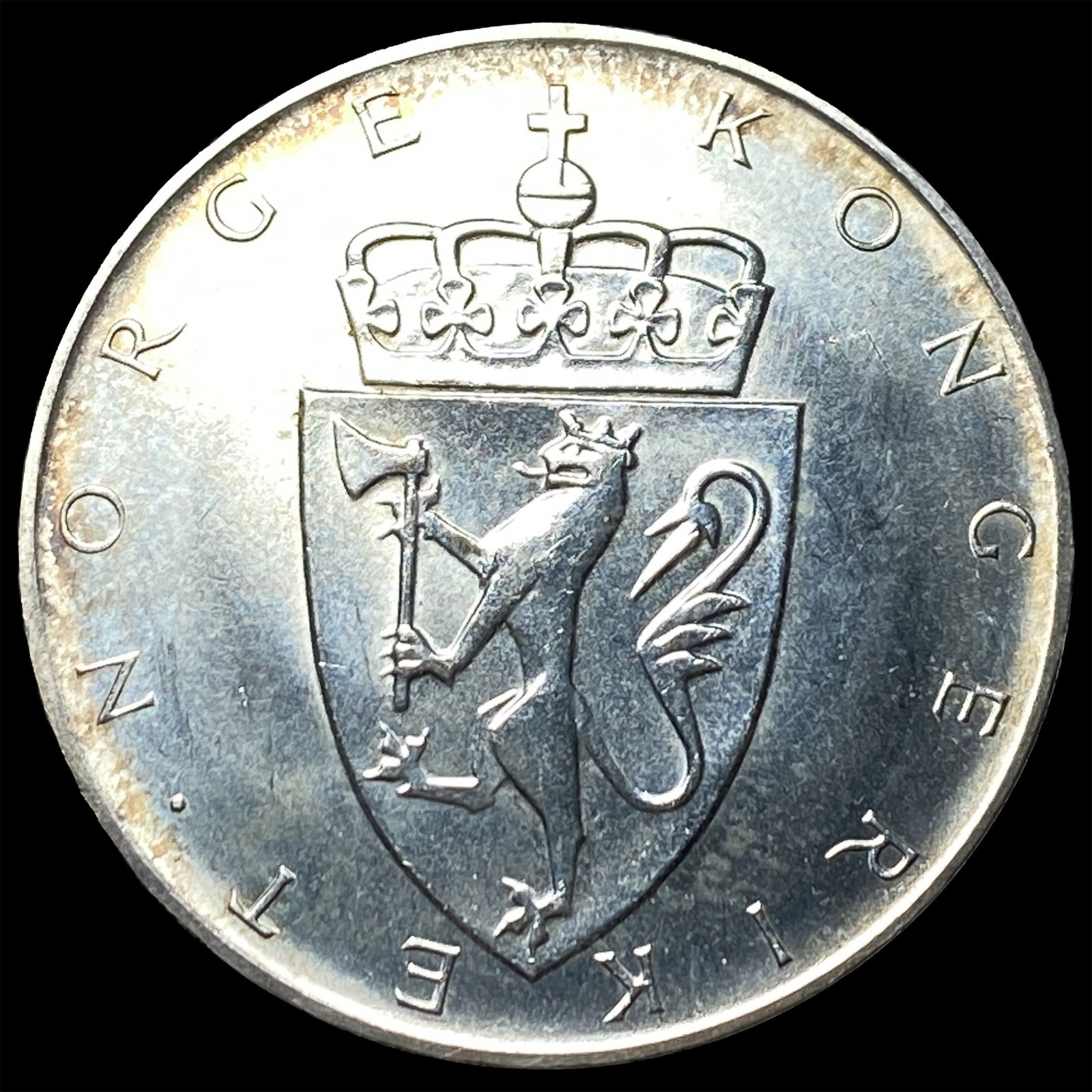 1964 Norway .5787oz Silver 10 Kroner - Haakon VII NEARLY UNCIRCULATED: 1964 Norway .5787oz Silver 10 Kroner - Haakon VII NEARLY UNCIRCULATED