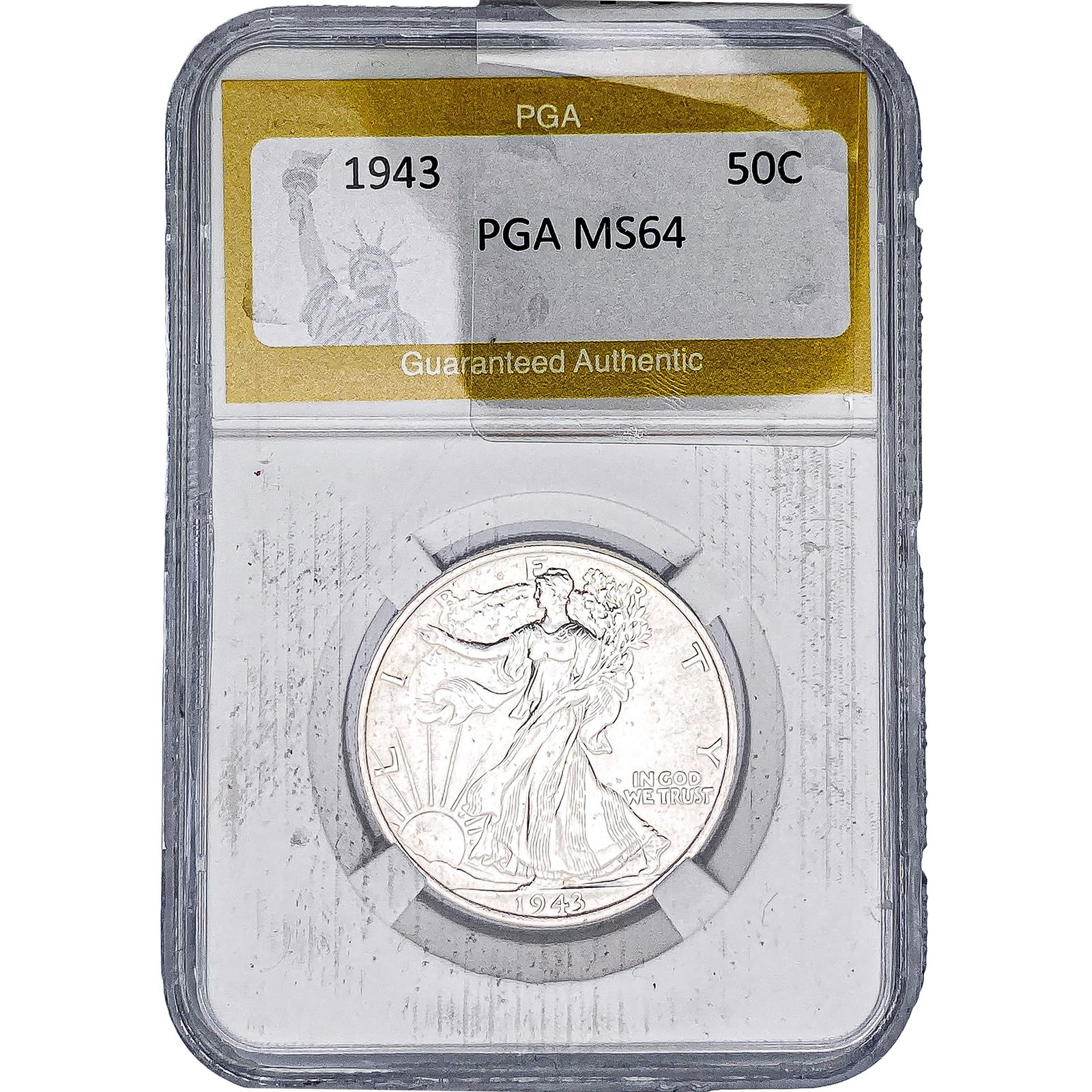 1943 Walking Liberty Half Dollar PGA MS64: 1943 Walking Liberty Half Dollar PGA MS64