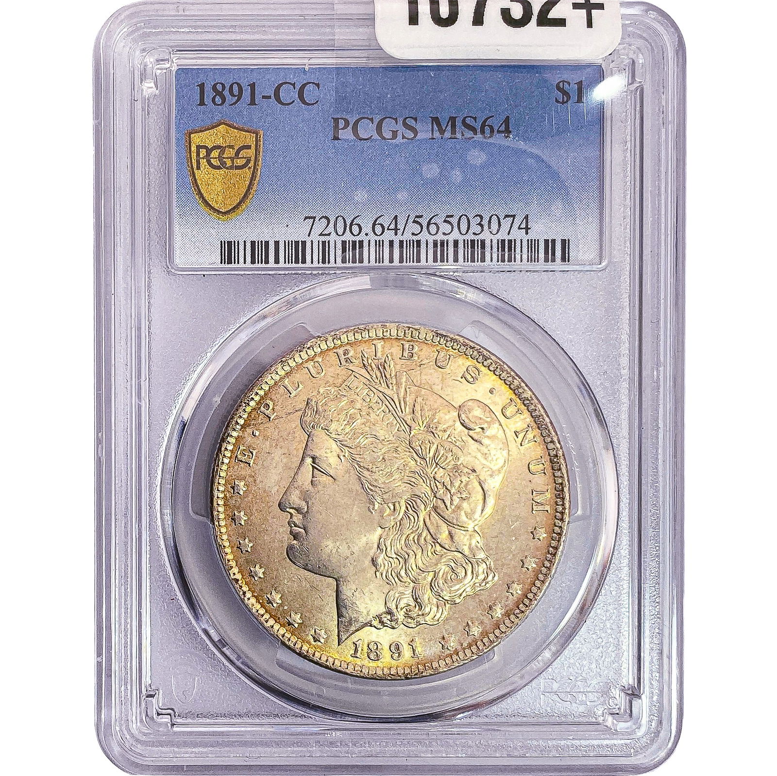 1891-CC Morgan Silver Dollar PCGS MS64: 1891-CC Morgan Silver Dollar PCGS MS64