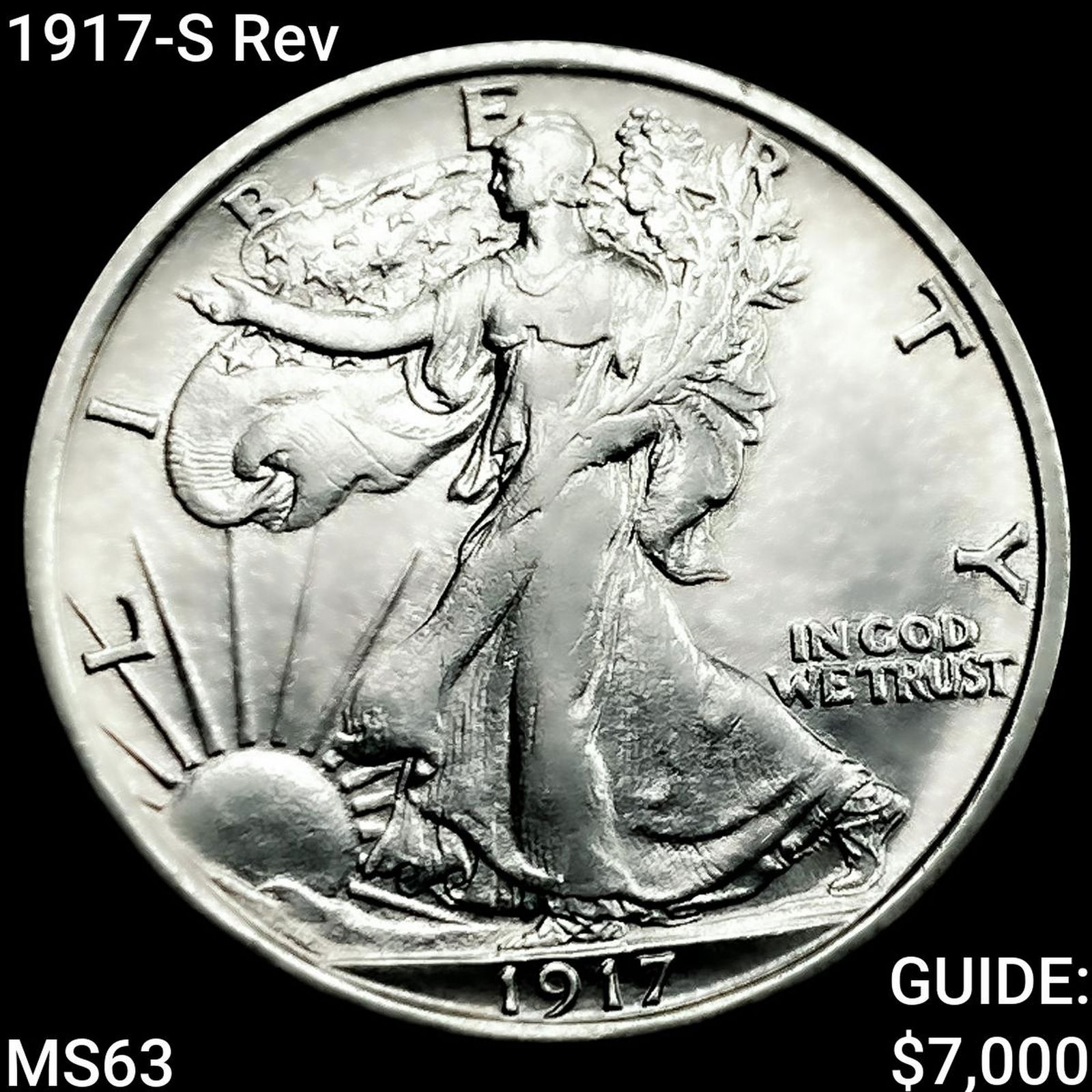 1917-S Rev Walking Liberty Half Dollar CHOICE BU: 1917-S Rev Walking Liberty Half Dollar CHOICE BU