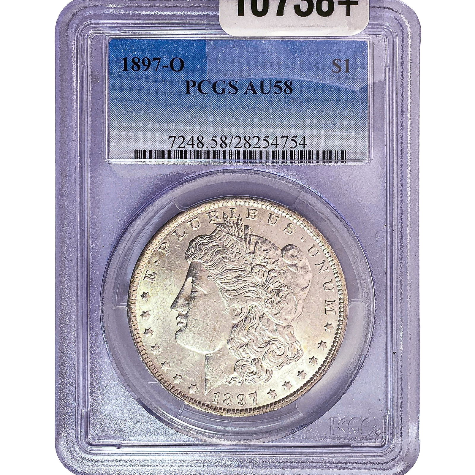 1897-O Morgan Silver Dollar PCGS AU58: 1897-O Morgan Silver Dollar PCGS AU58