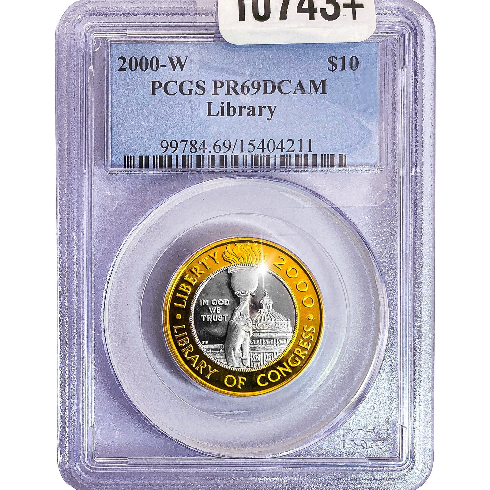 2000-W U.S. Library of Congress Bimetallic $10: 2000-W U.S. Library of Congress Bimetallic $10