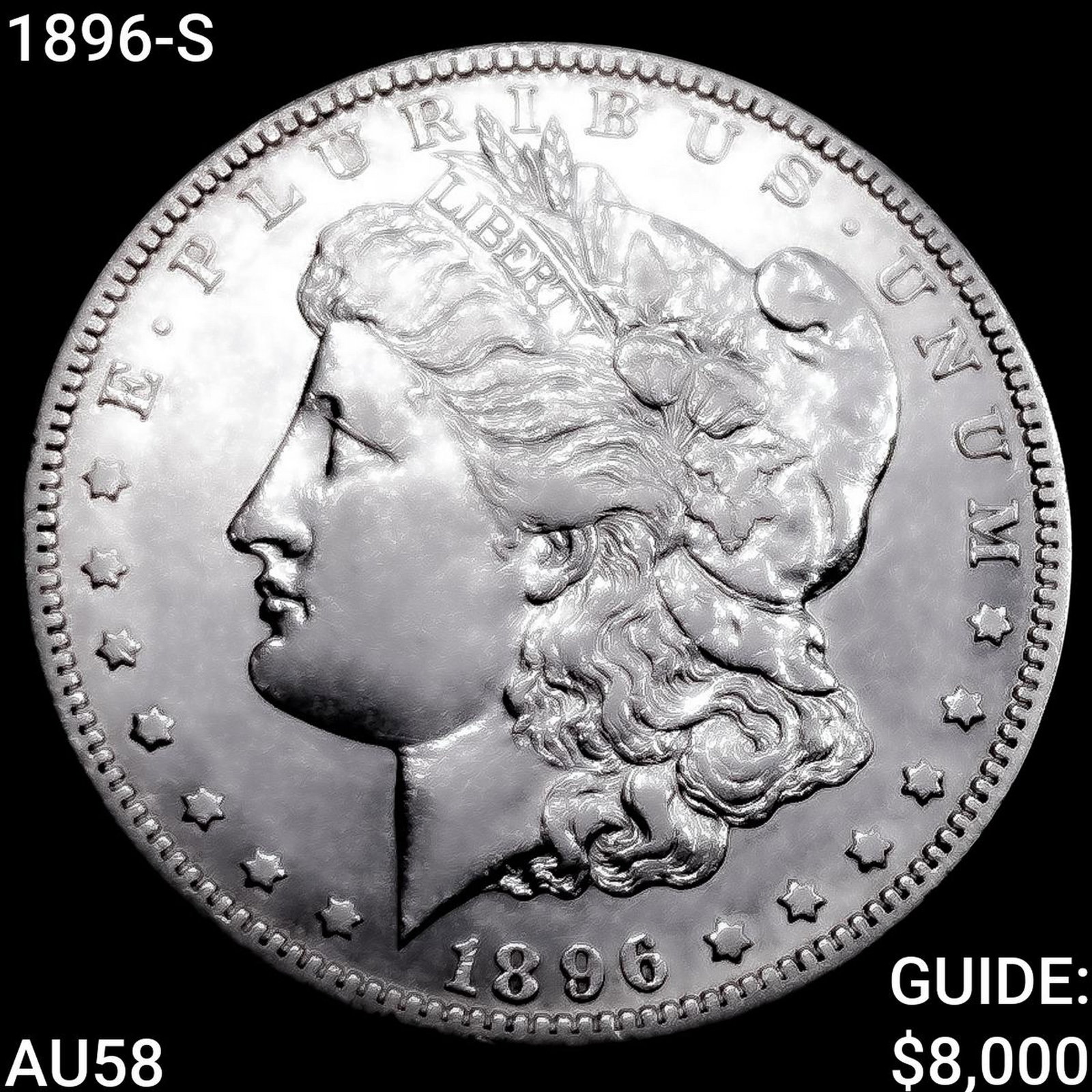 1896-S Morgan Silver Dollar CHOICE AU: 1896-S Morgan Silver Dollar CHOICE AU