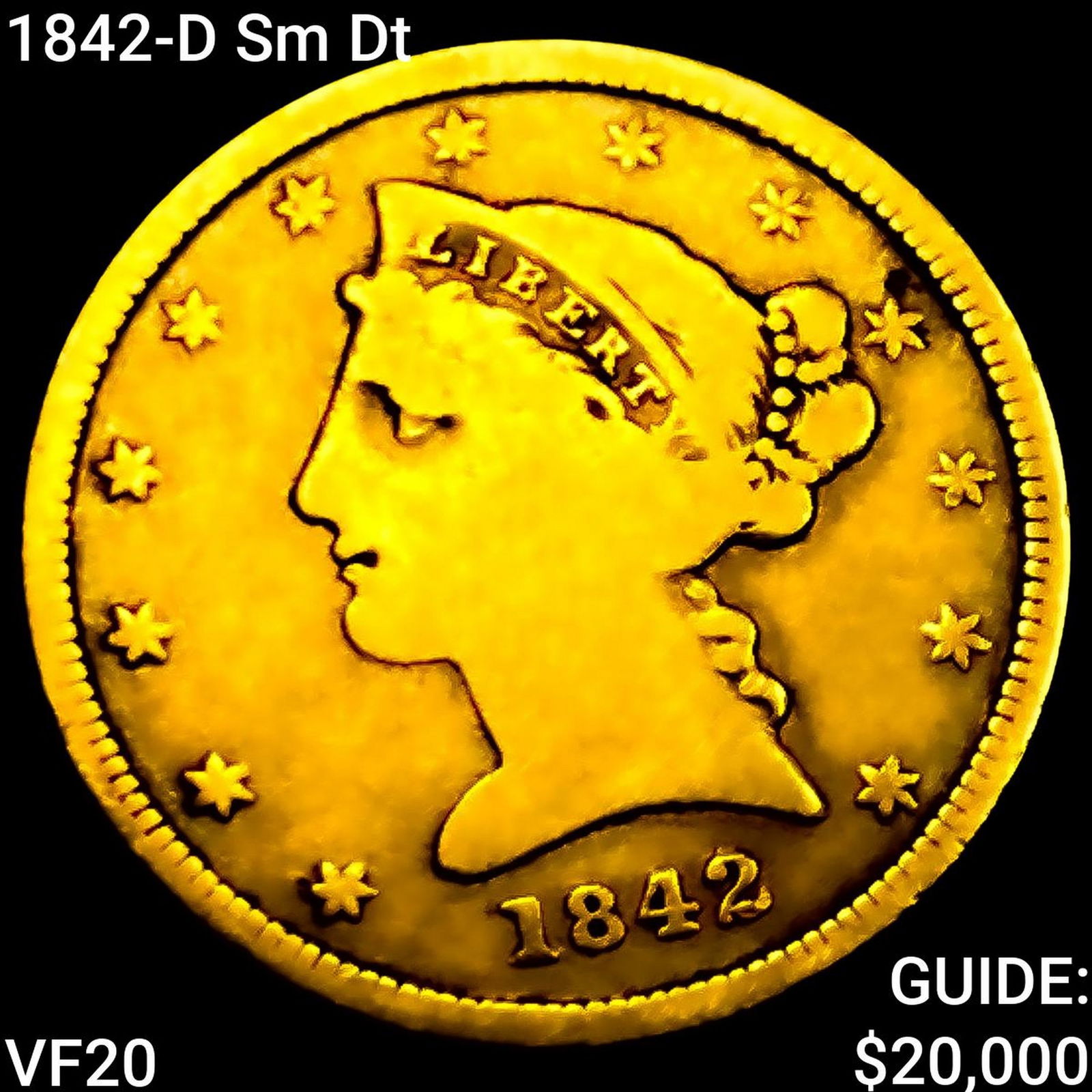 1842-D Sm Dt $5 Gold Half Eagle LIGHTLY CIRCULATED (1 of 2)