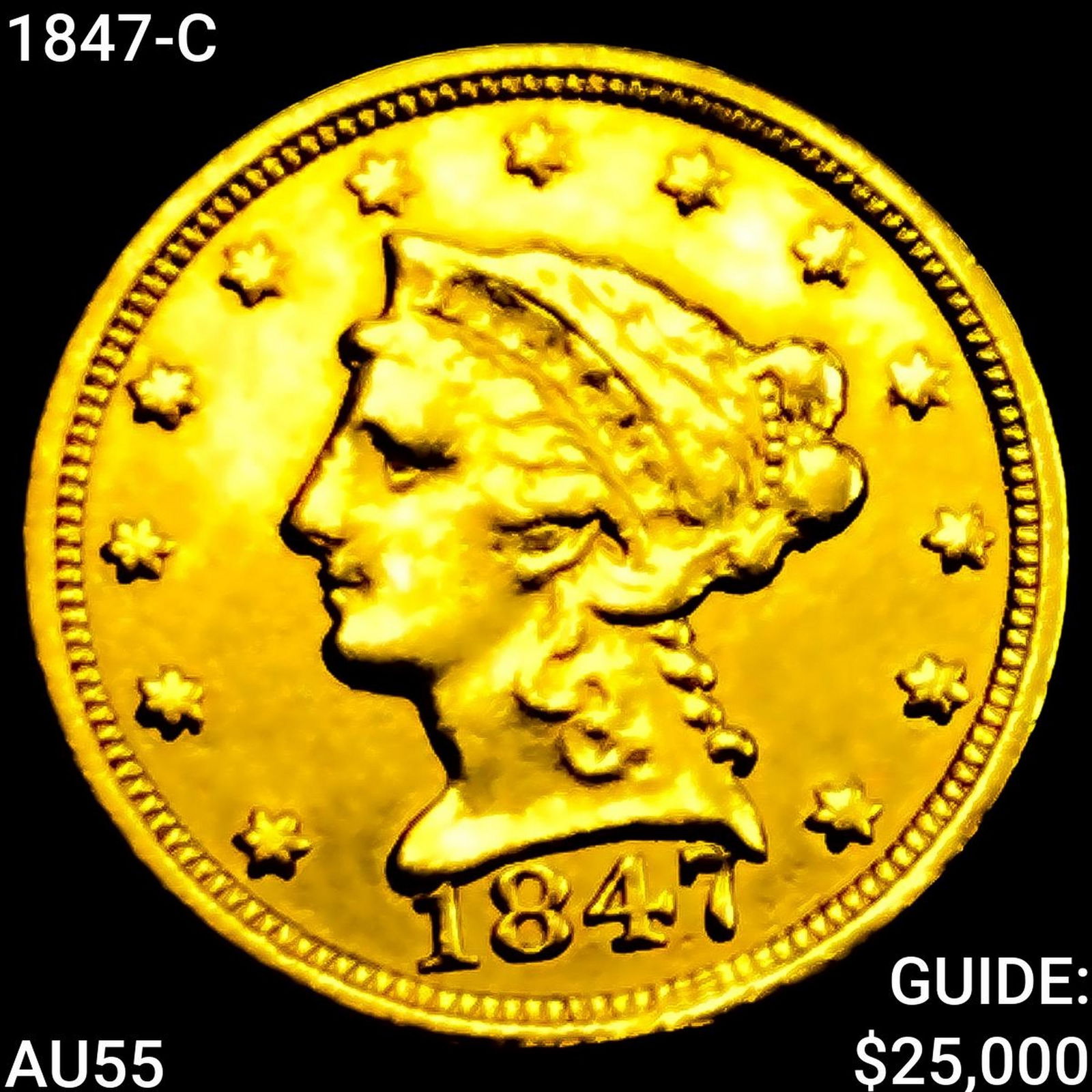 1847-C $2.50 Gold Quarter Eagle HIGH GRADE (1 of 2)
