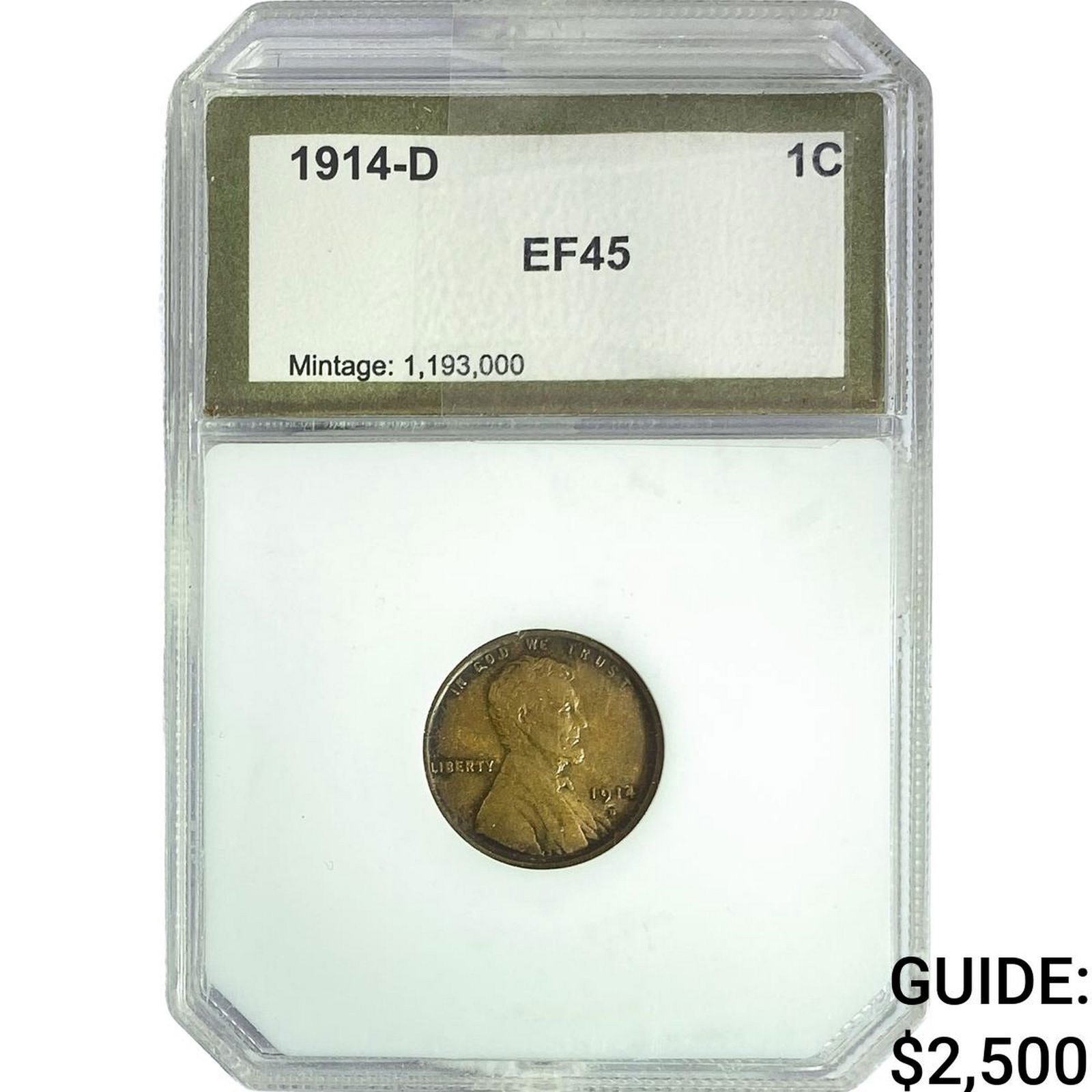 1914-D Wheat Cent PCI EF45: 1914-D Wheat Cent PCI EF45