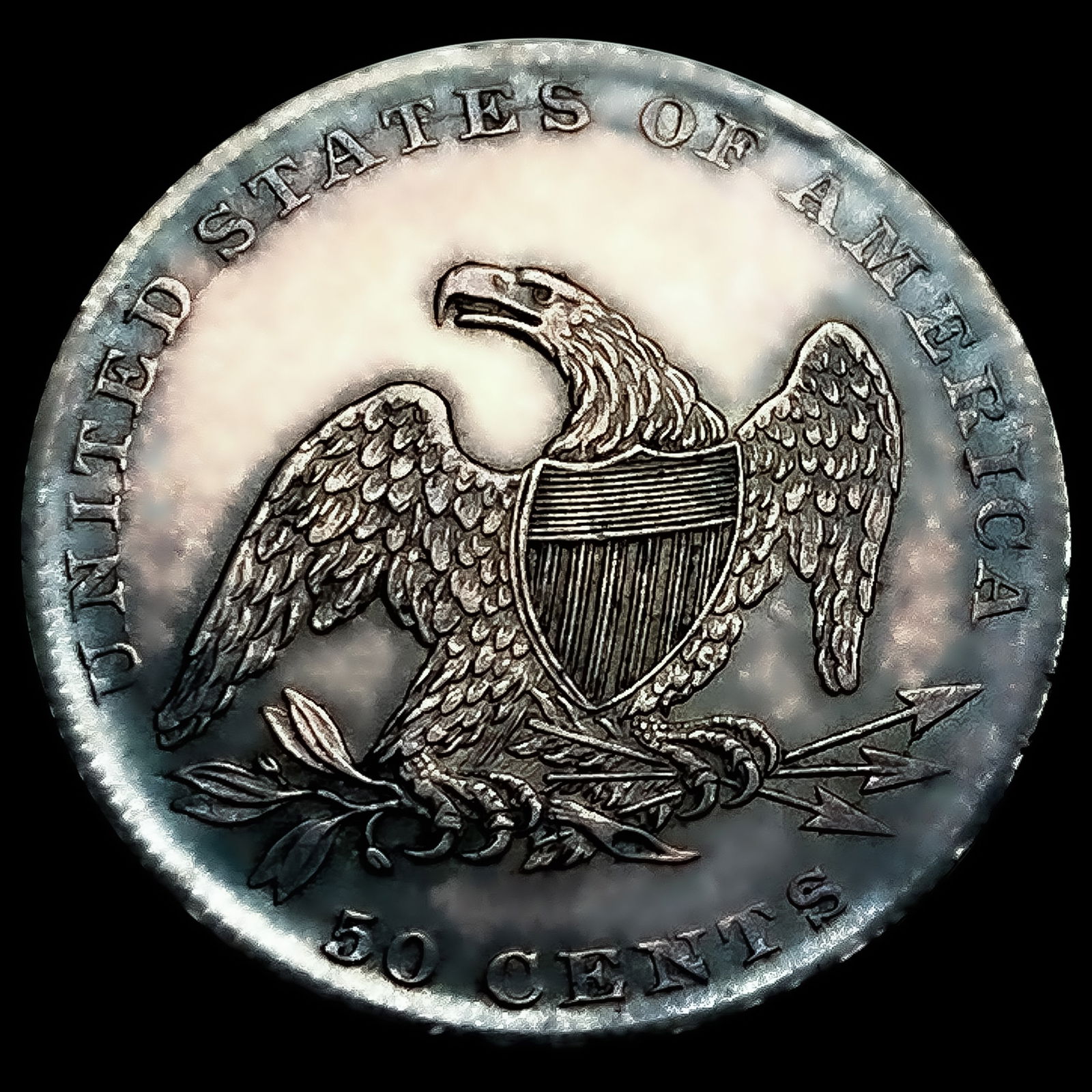 1837 Capped Bust Half Dollar UNCIRCULATED + - 2