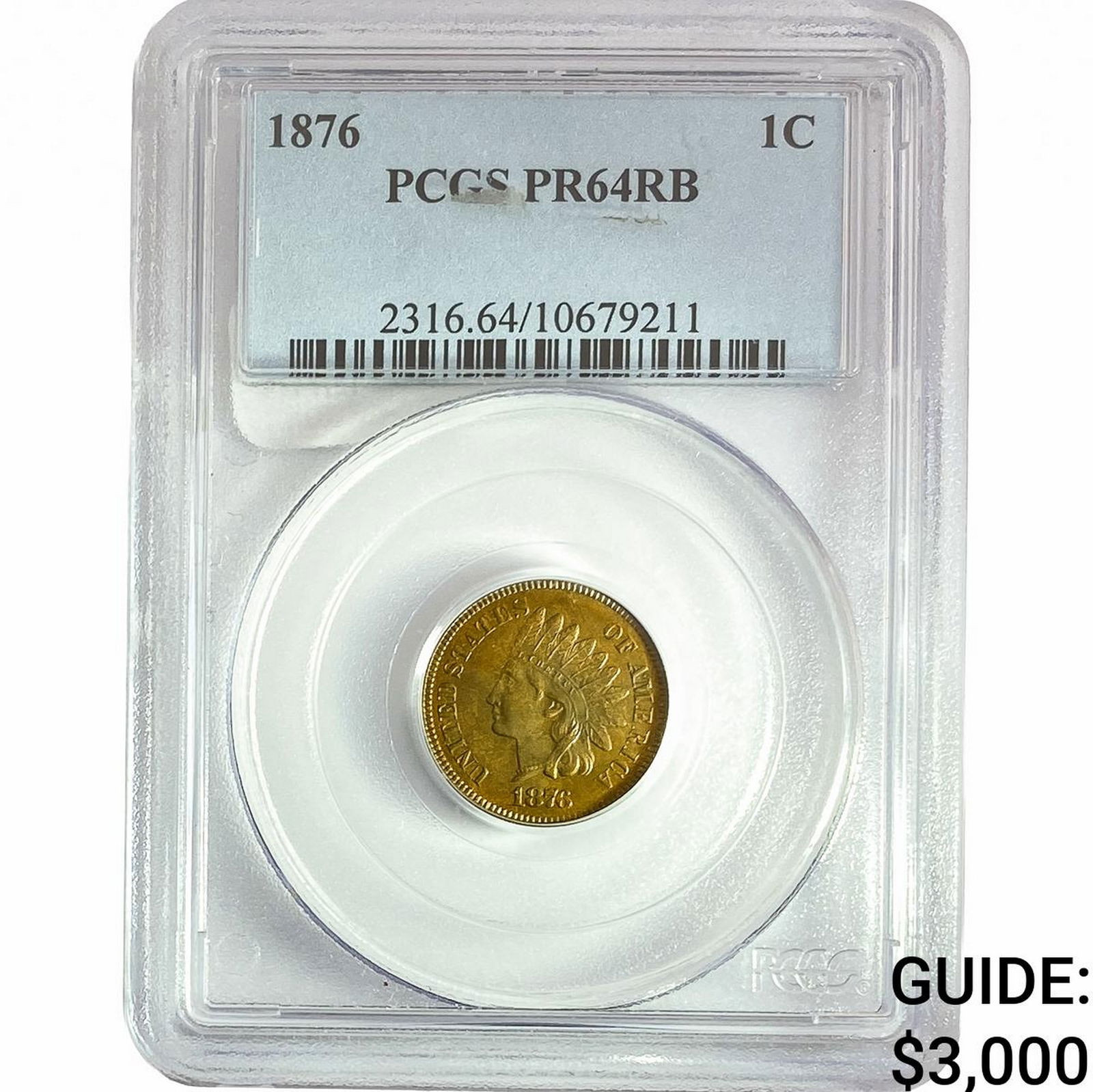 1876 Indian Head Cent PCGS PR64 RB (1 of 2)