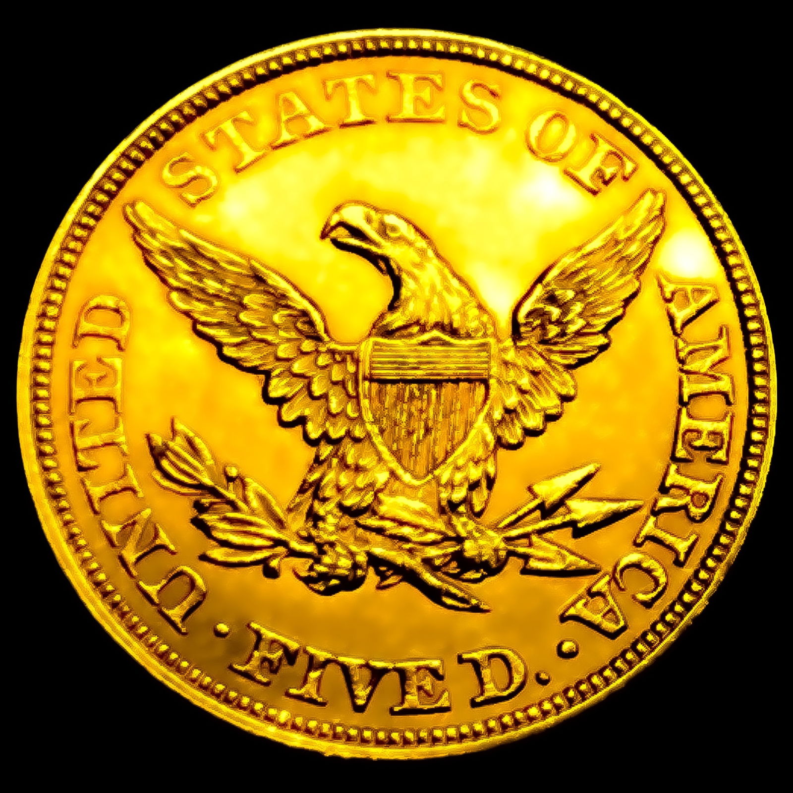1858 $5 Gold Half Eagle UNCIRCULATED - 2