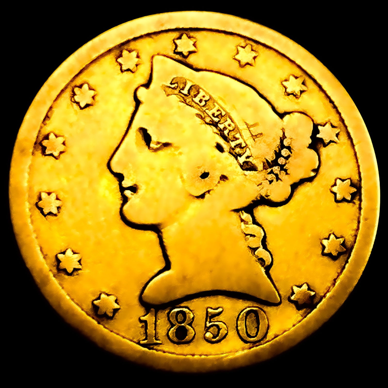 1850-D $5 Gold Half Eagle NICELY CIRCULATED (1 of 2)