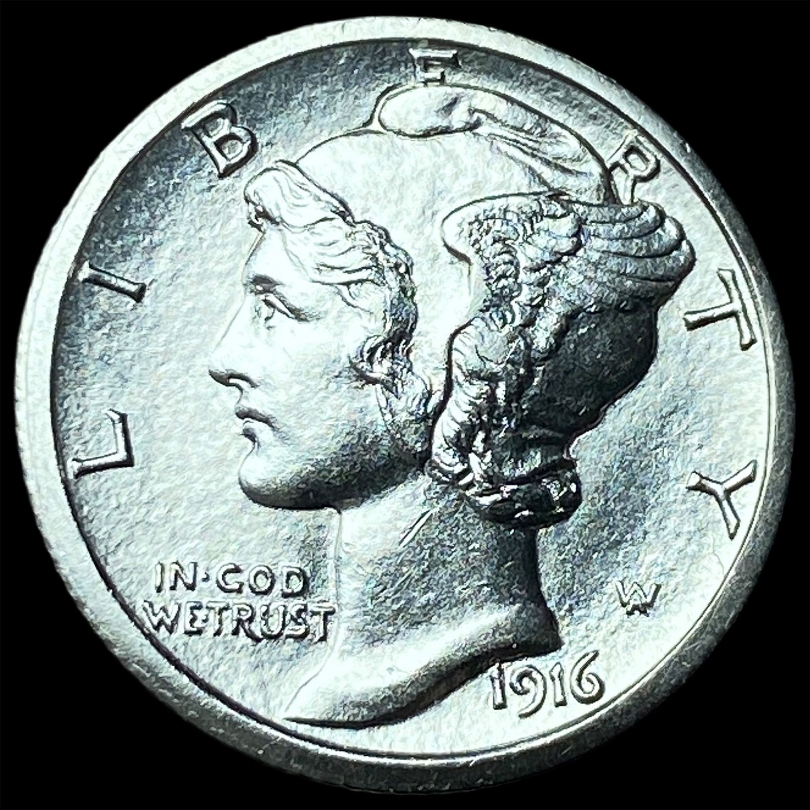 1916-S FSB Silver Mercury Dime CHOICE BU: 1916-S FSB Silver Mercury Dime CHOICE BU