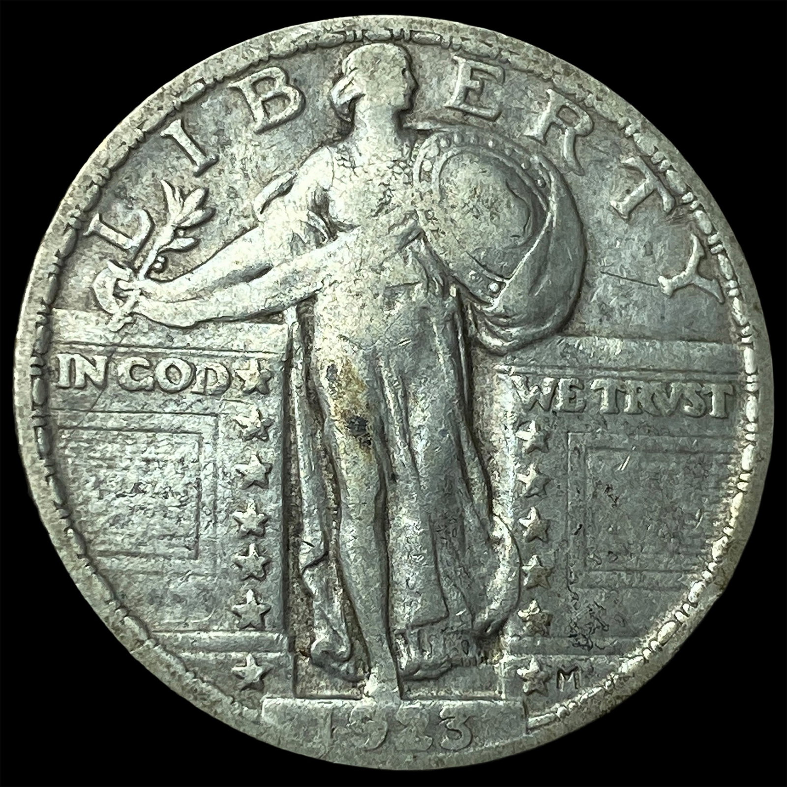 1923 Silver Standing Liberty Quarter LIGHTLY CIRCULATED: 1923 Silver Standing Liberty Quarter LIGHTLY CIRCULATED