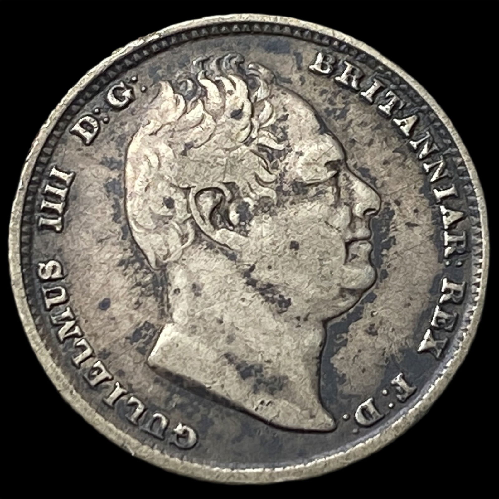 1834 Great Britain Silver 6 Pence - William IV NEARLY UNCIRCULATED: 1834 Great Britain Silver 6 Pence - William IV NEARLY UNCIRCULATED