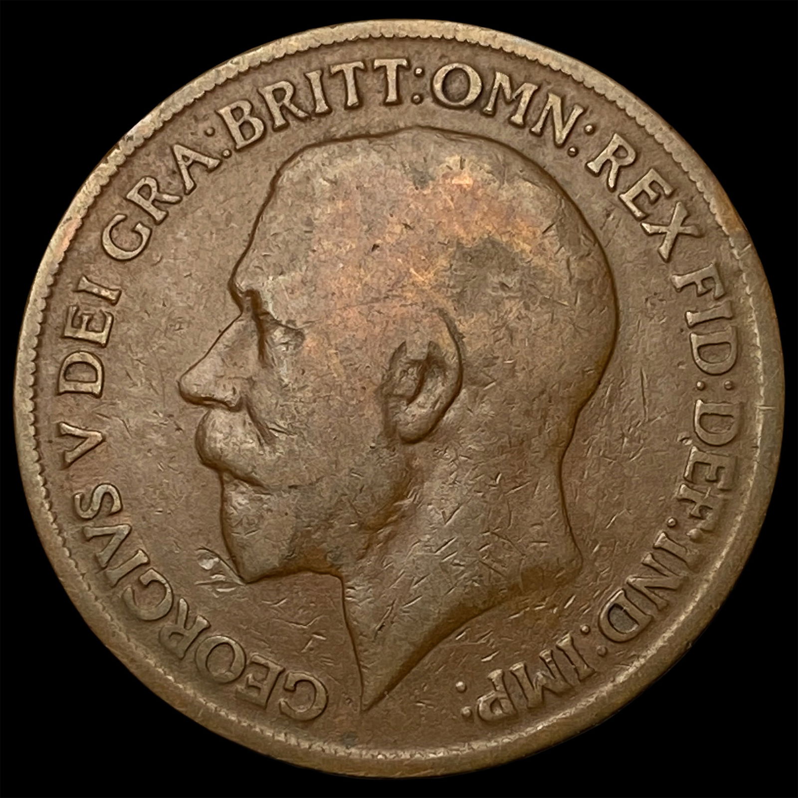 1918 Great Britain One Penny - George V NEARLY UNCIRCULATED (1 of 2)