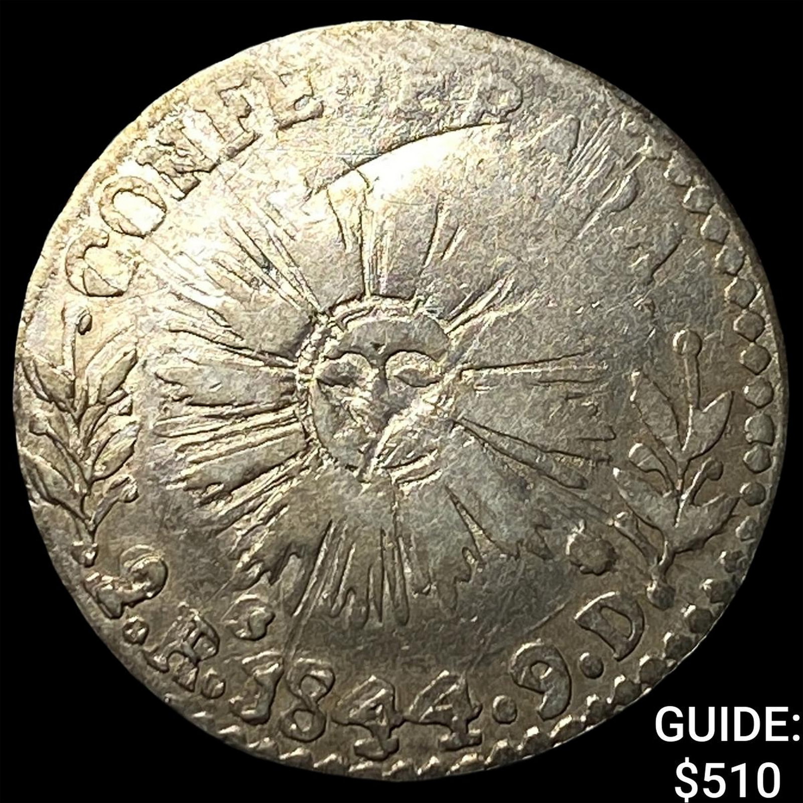 1844 Argentina Silver 2 Reales NEARLY UNCIRCULATED: 1844 Argentina Silver 2 Reales NEARLY UNCIRCULATED