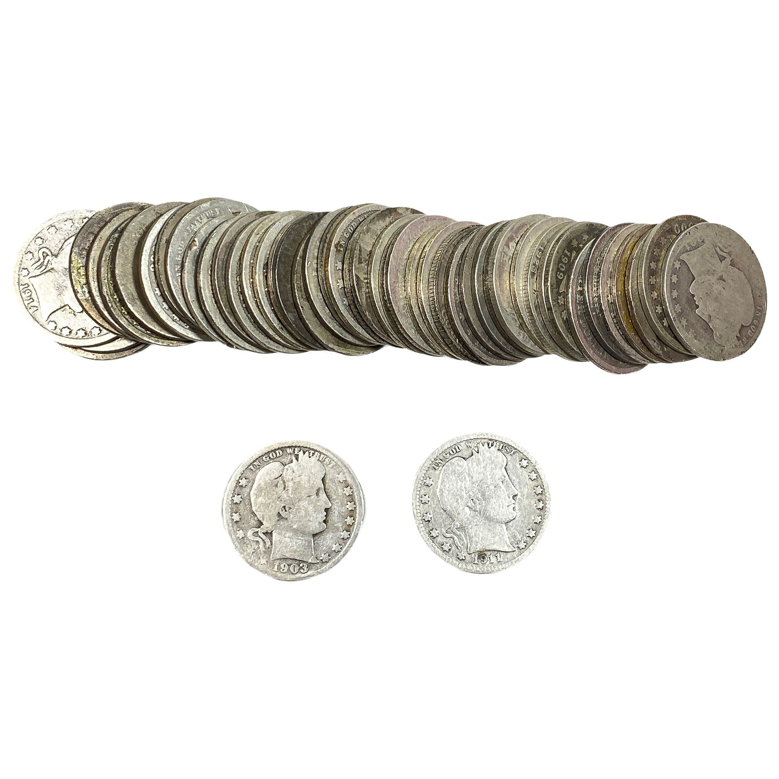 [48 Coins]Mixed Dates Silver Quarter Roll: [48 Coins]Mixed Dates Silver Quarter Roll