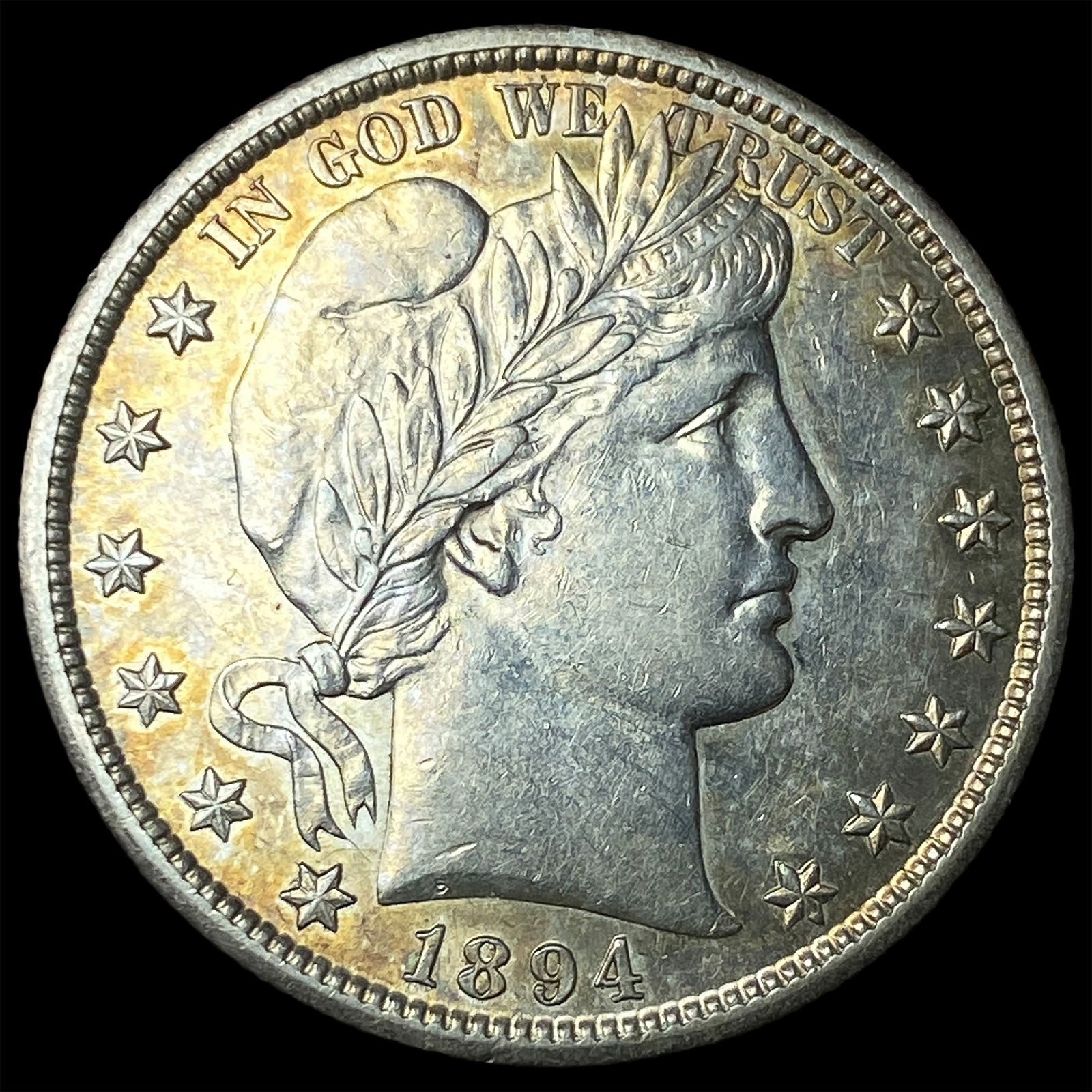 1894-S Silver Barber Half Dollar CLOSELY UNCIRCULATED: 1894-S Silver Barber Half Dollar CLOSELY UNCIRCULATED