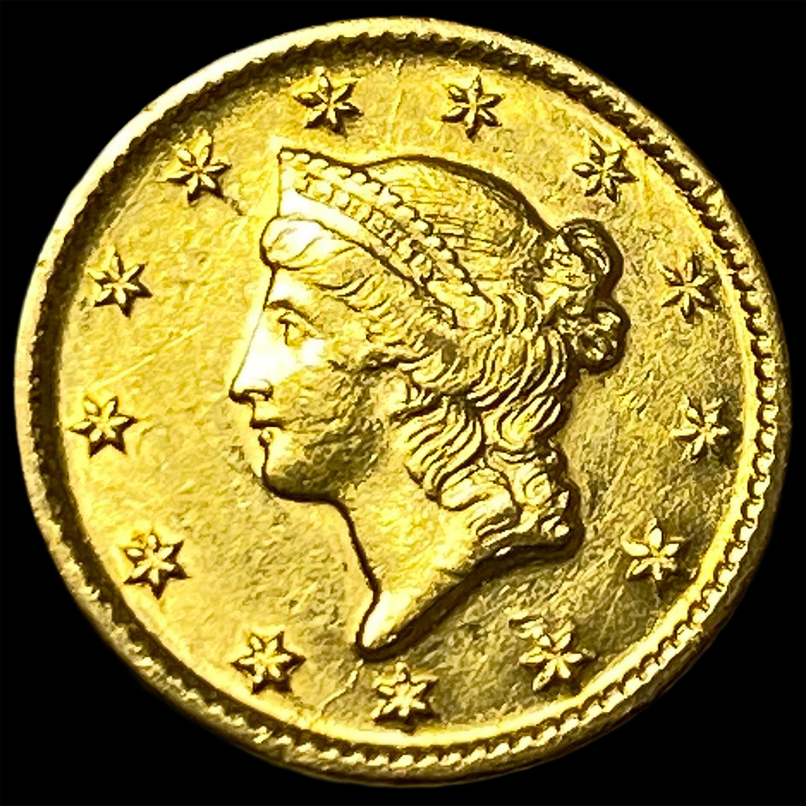 1849-O Gold $1 Liberty Head Type 1 CHOICE AU: 1849-O Gold $1 Liberty Head Type 1 CHOICE AU