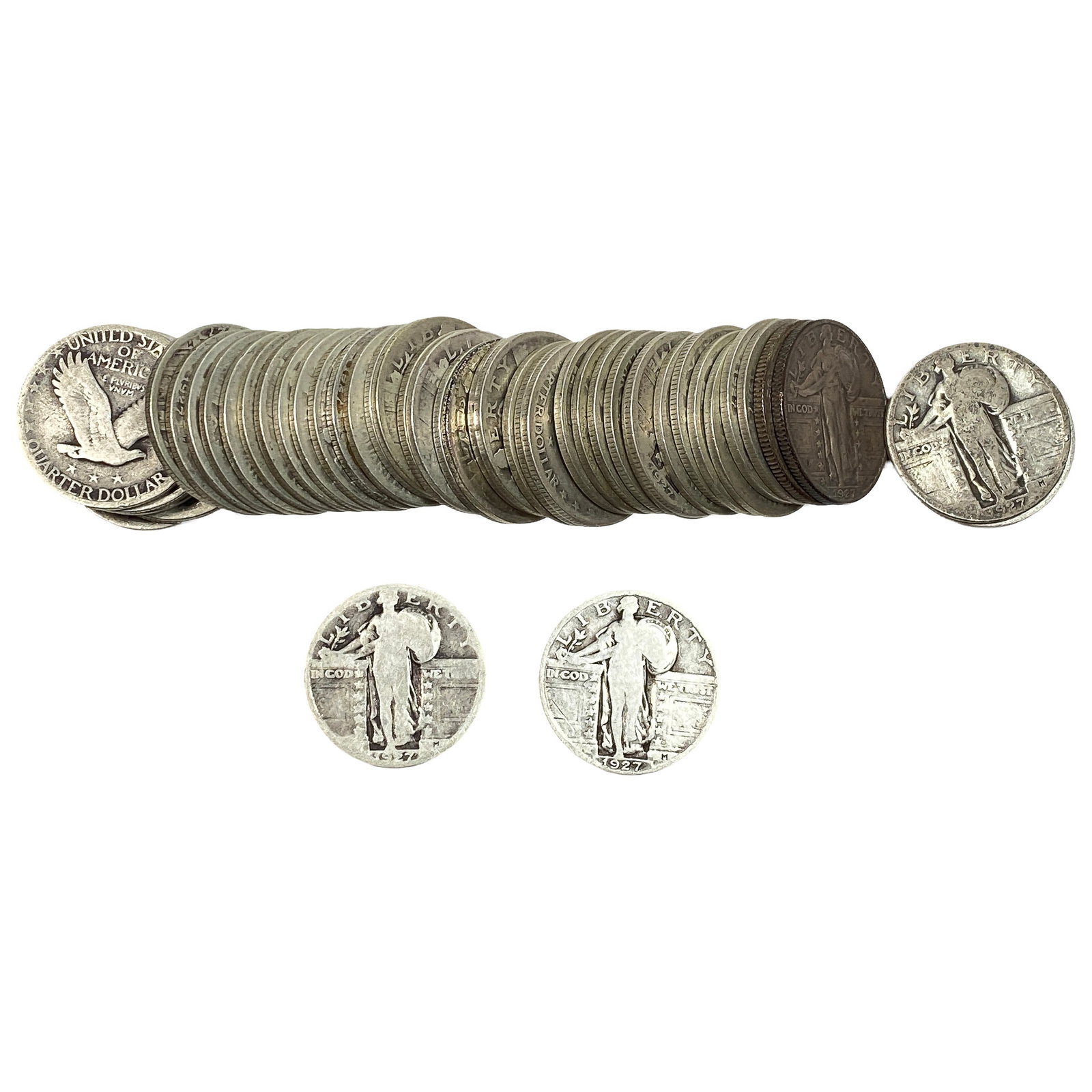 [48 Coins]Mixed Dates Silver Standing Liberty 25C Roll: [48 Coins]Mixed Dates Silver Standing Liberty 25C Roll