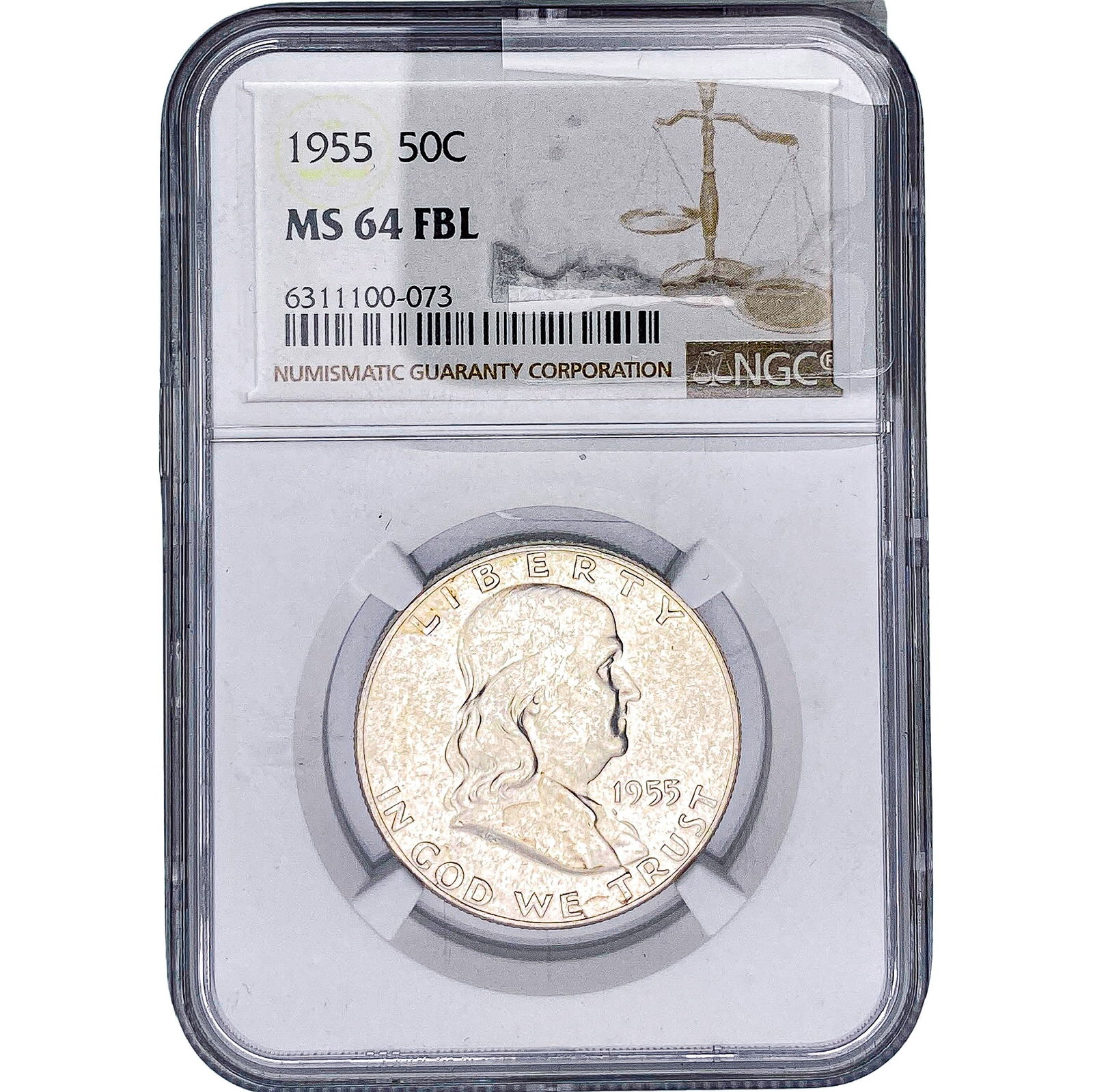 1955 Franklin Half Dollar NGC MS64 FBL (1 of 2)