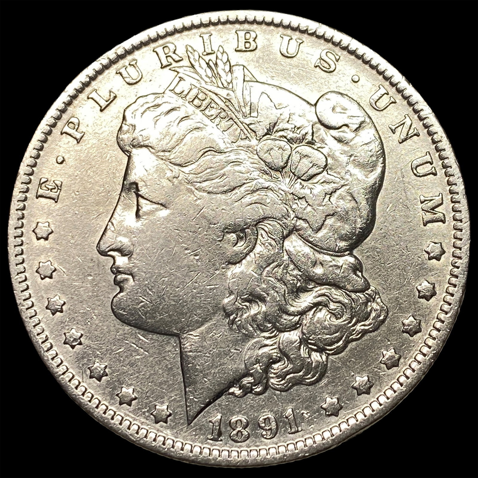 1891-S Silver Morgan Dollar NEARLY UNCIRCULATED: 1891-S Silver Morgan Dollar NEARLY UNCIRCULATED