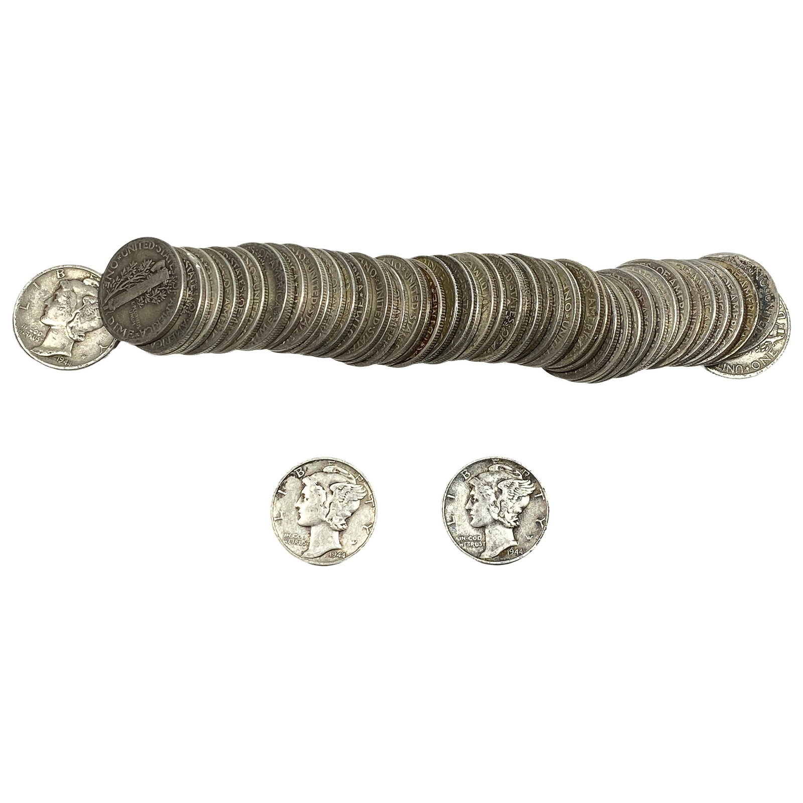 [52 Coins]Mixed Dates Silver Mercury Dime Roll: [52 Coins]Mixed Dates Silver Mercury Dime Roll