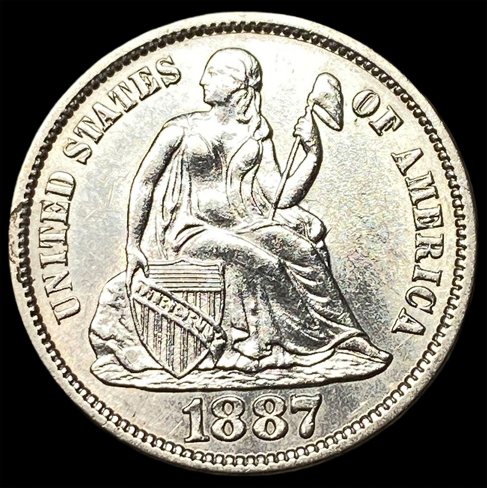 1887-S Silver Seated Liberty Dime UNCIRCULATED (1 of 2)