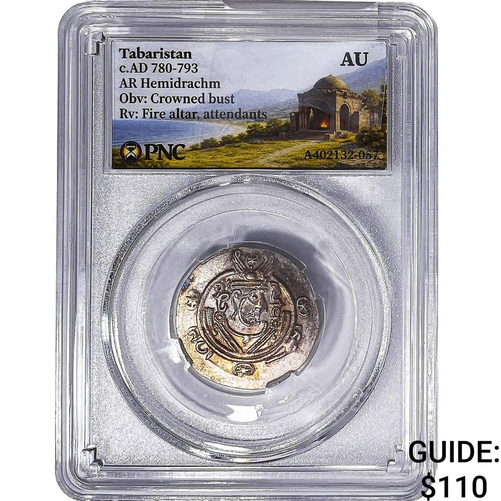 Tabaristan 780-793 AD Silver Hemidrachm PNC AU: Tabaristan 780-793 AD Silver Hemidrachm PNC AU